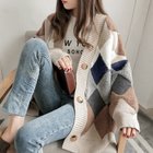 【ミニミニストア/miniministore】の配色ニットカーディガン 韓国風レディース キャメル|ID: prp329100004749091 ipo3291000000034340640