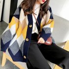 【ミニミニストア/miniministore】の配色ニットカーディガン 韓国風レディース ネイビー|ID: prp329100004749091 ipo3291000000034340646