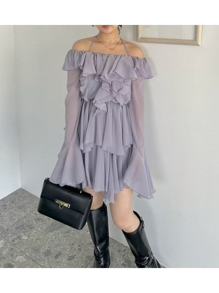 【スナイデル/SNIDEL】のシフォンフリルミニコンビワンピース インテリア・キッズ・メンズ・レディースファッション・服の通販 founy(ファニー) 　ファッション　Fashion　レディースファッション　Fashion for Women　ワンピース　Dresses　インナー　Innerwear　ウェーブ　Wavy Pattern　エレガント 上品　Elegant　キャミソール　Camisole, Spaghetti Strap Top　シフォン　Chiffon, Lightweight Fabric　ショート　Short, Short Length　ストレート　Straight, Straight Cut　スマート　Smart, Elegant　セットアップ　Set-Up, Coordinated Outfit　チュニック　Tunic, Long Top　人気　Popular, Best Seller　バランス　Balance, Style Balance　フリル　Frill, Ruffle　ラッフル　Ruffle, Frill　ラベンダー　Lavender　リュクス　Luxury, Elegant, High-End, Chic　レース　Lace, Lace Fabric　楽ちん　Easy Fit, Comfortable　おすすめ　Recommended / Our Picks　LAV[071]|ID: prp329100004749106 ipo3291000000034340710