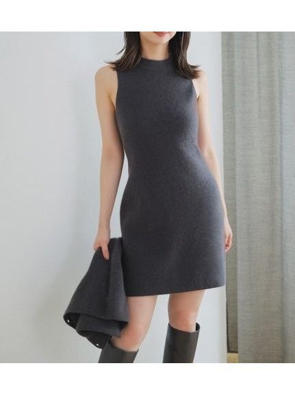 【スナイデル/SNIDEL】のラクーン畦ノースリミニワンピース インテリア・キッズ・メンズ・レディースファッション・服の通販 founy(ファニー) 　ファッション　Fashion　レディースファッション　Fashion for Women　ワンピース　Dresses　ウェーブ　Wavy Pattern　畦　Ribbed Knit　シンプル　Simple, Minimal　スマート　Smart, Elegant　A/W・秋冬　Autumn/Winter　おすすめ　Recommended / Our Picks　CGRY[007]|ID: prp329100004749107 ipo3291000000034340712