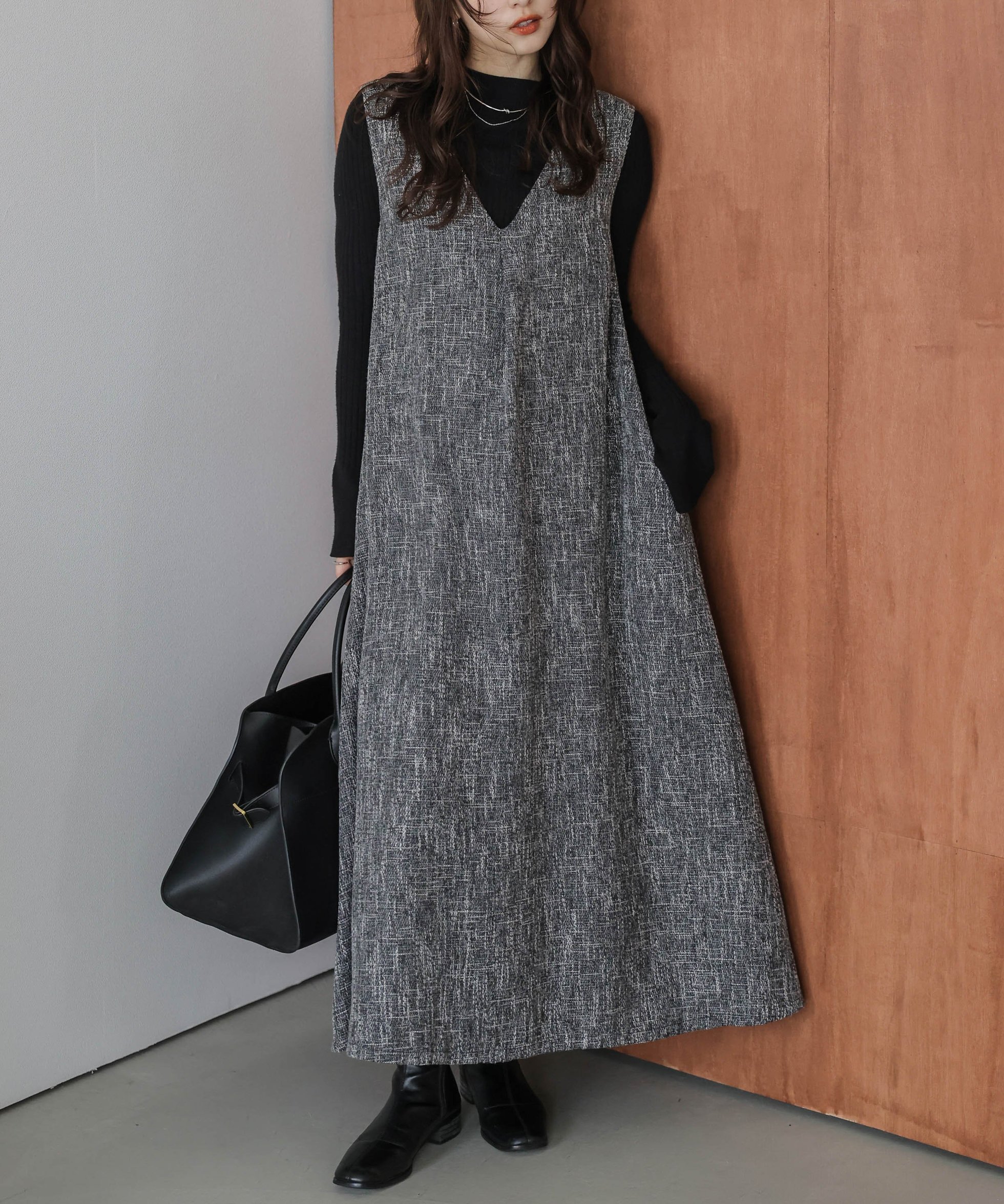 【ラジュール/Lajour】のツイードフレアジャンパースカート 人気、トレンドファッション・服の通販 founy(ファニー) 　ファッション　Fashion　レディースファッション　Fashion for Women　スカート　Skirts　2025年　2025　2025-2026秋冬・A/W　Autumn/Winter 2025–26 AW25–26　インナー　Innerwear　キャミソール　Camisole, Spaghetti Strap Top　タートルネック　Turtleneck, High Neck　ツイード　Twill, Twill Weave　フェミニン　Feminine, Girly　エレガント 上品　Elegant　 other-1|ID: prp329100004749122 ipo3291000000034633418