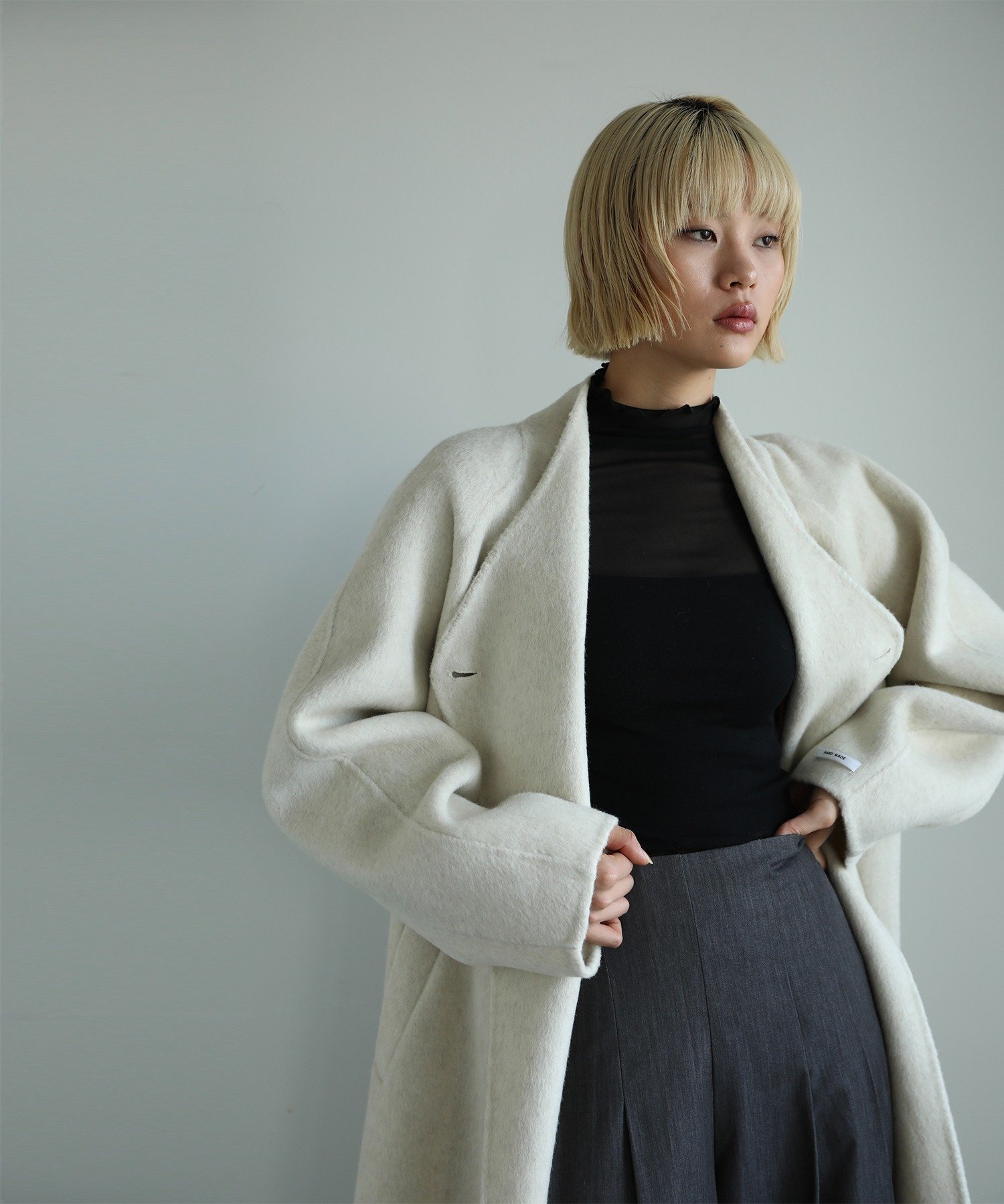 【アイモハ/aimoha】の【moyo】ノーカラーラグラン ロングコート インテリア・キッズ・メンズ・レディースファッション・服の通販 founy(ファニー)  ファッション Fashion レディースファッション Fashion for Women アウター Coat / Outerwear Collection コート・ロングコート・ピーコート Long Coats, Peacoats & More スマート Smart, Elegant ハイネック High Neck, Mock Neck パーカー Hoodie, Parka ロング Long, Long-Length 冬 Winter / This Winter ホワイト|ID: prp329100004749131 ipo3291000000034434986