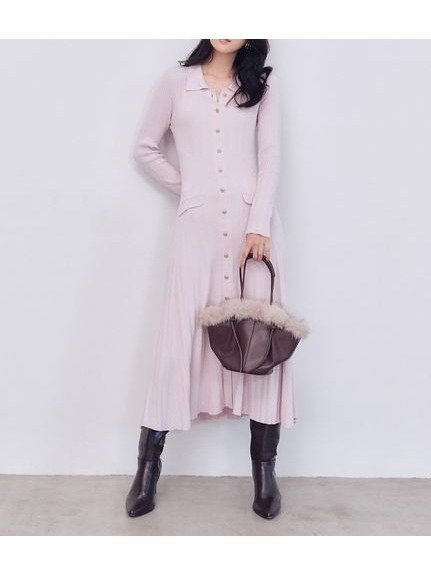 【スナイデル/SNIDEL】のフロントボタンニットワンピース インテリア・キッズ・メンズ・レディースファッション・服の通販 founy(ファニー) 　ファッション　Fashion　レディースファッション　Fashion for Women　ワンピース　Dresses　ニットワンピース　Knit Dresses　今季　This Season, Current Season　ストレート　Straight, Straight Cut　スマート　Smart, Elegant　定番　Standard, Basic Item　人気　Popular, Best Seller　フェイク　Faux, Fake　フラップ　Flap, Flap Pocket　フレア　Flare, Flared　フロント　Front, Front Design　ポケット　Pocket, Pocket Detail　ミックス　Mix, Mixed Style　リュクス　Luxury, Elegant, High-End, Chic　ワンポイント　One Point, Statement Accent　A/W・秋冬　Autumn/Winter　おすすめ　Recommended / Our Picks　エレガント 上品　Elegant　LPNK[061]|ID: prp329100004749158 ipo3291000000034340975