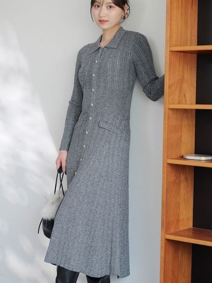 【スナイデル/SNIDEL】のフロントボタンニットワンピース インテリア・キッズ・メンズ・レディースファッション・服の通販 founy(ファニー) 　ファッション　Fashion　レディースファッション　Fashion for Women　ワンピース　Dresses　ニットワンピース　Knit Dresses　今季　This Season, Current Season　ストレート　Straight, Straight Cut　スマート　Smart, Elegant　定番　Standard, Basic Item　人気　Popular, Best Seller　フェイク　Faux, Fake　フラップ　Flap, Flap Pocket　フレア　Flare, Flared　フロント　Front, Front Design　ポケット　Pocket, Pocket Detail　ミックス　Mix, Mixed Style　リュクス　Luxury, Elegant, High-End, Chic　ワンポイント　One Point, Statement Accent　A/W・秋冬　Autumn/Winter　おすすめ　Recommended / Our Picks　エレガント 上品　Elegant　MIX[930]|ID: prp329100004749158 ipo3291000000034340976