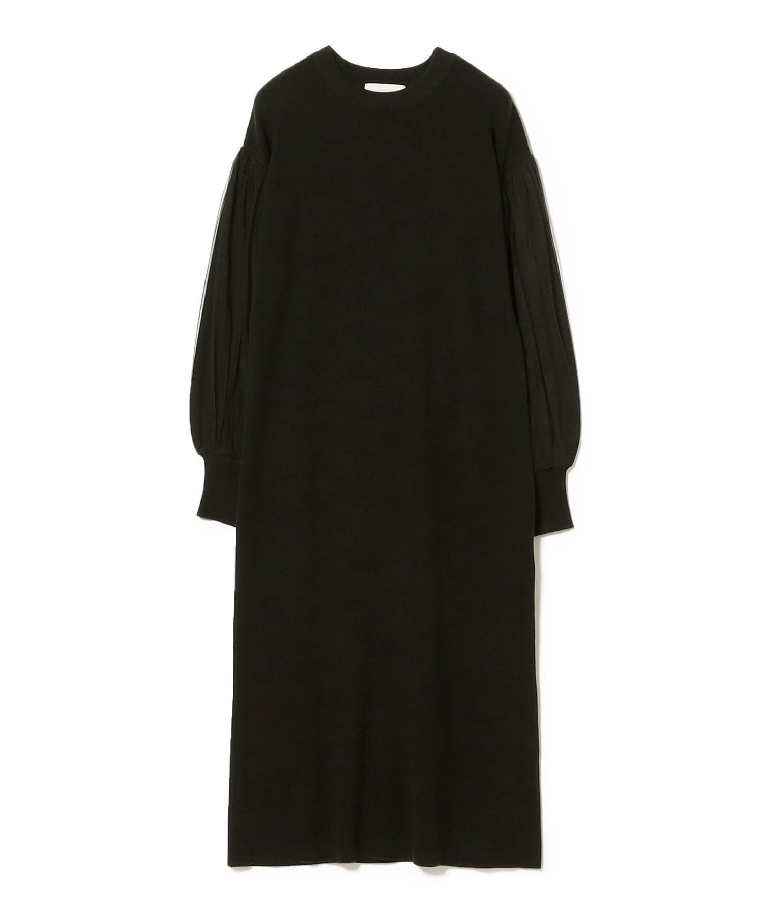 【ビームス ウイメン/BEAMS】の袖チュール ニット ワンピース インテリア・キッズ・メンズ・レディースファッション・服の通販 founy(ファニー)  ファッション Fashion レディースファッション Fashion for Women ワンピース Dresses ニットワンピース Knit Dresses おすすめ Recommended / Our Picks オケージョン Occasion Wear チュール Tulip, Tulip Motif ドッキング Docking, Mixed Material 再入荷 Restock / Back in Stock BLACK|ID: prp329100004749160 ipo3291000000034414862