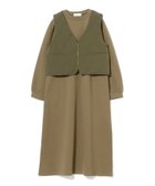 【ビームス ウイメン/BEAMS】のキルト Vネック ベスト * カットソー ワンピース セット OLIVE*OLIVE|ID: prp329100004749165 ipo3291000000034487940