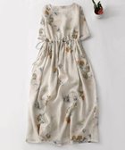 【スピーガ/SPIGA】のウエストドロスト半袖花柄ワンピース 人気、トレンドファッション・服の通販 founy(ファニー) ファッション Fashion レディースファッション Fashion for Women ワンピース Dresses 半袖 Short Sleeve, Half Sleeve thumbnail ベージュ|ID: prp329100004749189 ipo3291000000034550739