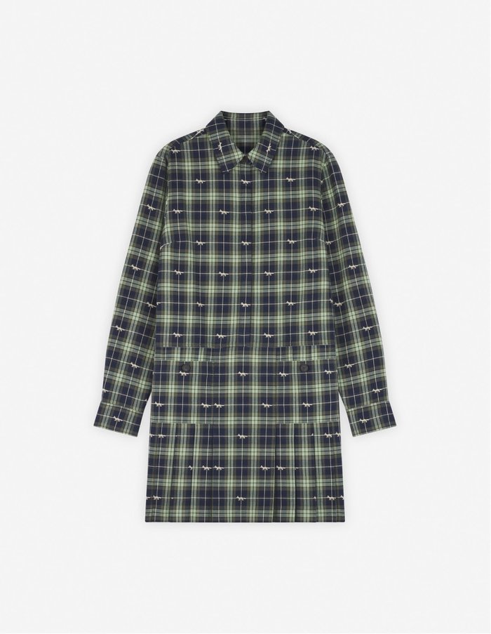 【その他のブランド/Other】の【公式】Maison Kitsune PLEATED MINI SHIRT DRESS インテリア・キッズ・メンズ・レディースファッション・服の通販 founy(ファニー) https://founy.com/ ファッション Fashion レディースファッション Fashion for Women トップス・カットソー Cut & Sew Tops シャツ・ブラウス・オフィスカジュアル Elegant Blouses & Button-Ups ワンピース Dresses フォーマル・パーティードレス・結婚式用ドレス Elegant & Casual Dresses カフス Cuff Design ストレート Straight, Straight Cut チェック Check, Plaid, Tartan 長袖 Long Sleeve, Full Sleeve パッチ Patch, Appliqué フロント Front, Front Design プリーツ Pleats, Pleated ポケット Pocket, Pocket Detail モチーフ Motif, Design Theme |ID: prp329100004749236 ipo3291000000034341468