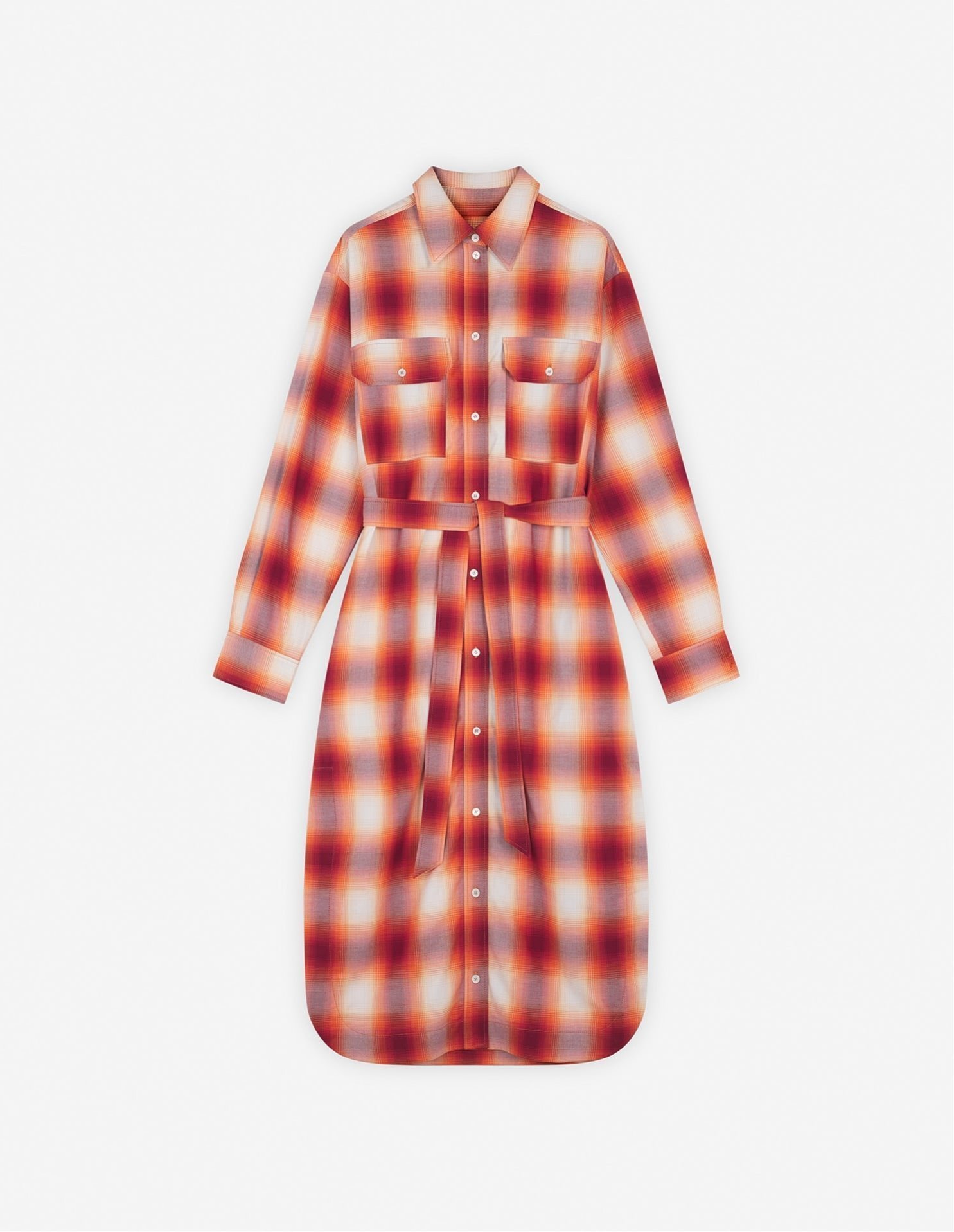 【その他のブランド/Other】の【公式】Maison Kitsune OVERSIZE SHIRT DRESS インテリア・キッズ・メンズ・レディースファッション・服の通販 founy(ファニー)  ファッション Fashion レディースファッション Fashion for Women トップス・カットソー Cut & Sew Tops シャツ・ブラウス・オフィスカジュアル Elegant Blouses & Button-Ups ワンピース Dresses フォーマル・パーティードレス・結婚式用ドレス Elegant & Casual Dresses カフス Cuff Design グラデーション Gradient, Ombre ストレート Straight, Straight Cut チェック Check, Plaid, Tartan 長袖 Long Sleeve, Full Sleeve パッチ Patch, Appliqué フラップ Flap, Flap Pocket ポケット Pocket, Pocket Detail ループ Loop, Loop Knit SIERRA/OFF-WHITE|ID: prp329100004749238 ipo3291000000034341474
