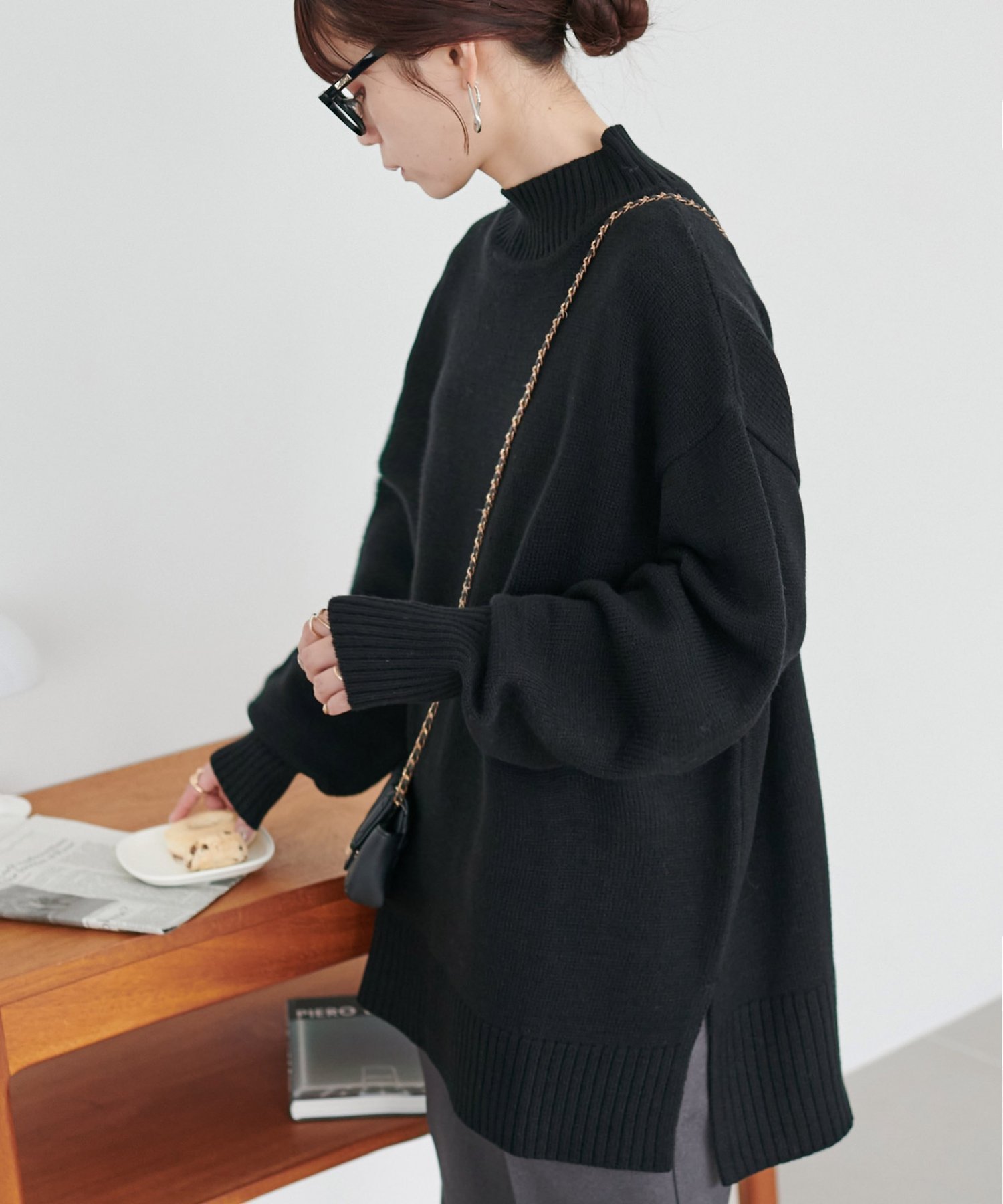 【ディスコート/Discoat】の【WEB限定】パネルボーダーニットプルオーバー インテリア・キッズ・メンズ・レディースファッション・服の通販 founy(ファニー) ファッション Fashion レディースファッション Fashion for Women トップス・カットソー Cut & Sew Tops ニット Knit Tops & Sweaters カジュアルプルオーバー・ニットトップス Pullovers & Knit Tops / Casual Pullovers シンプル Simple, Minimal スリット Slit, Slit Detail ハイネック High Neck, Mock Neck ボーダー Border, Stripe 人気 Popular, Best Seller 無地 Plain, Solid Color ブラック|ID: prp329100004749253 ipo3291000000034438657