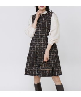 【マーリエ ル カセット/Maglie le cassetto】の《フランドル45周年限定コレクション》リントンツイードワンピース《M Maglie le cassetto》 人気、トレンドファッション・服の通販 founy(ファニー) ファッション Fashion レディースファッション Fashion for Women ワンピース Dresses エレガント 上品 Elegant コレクション Collection, Seasonal Line 今季 This Season, Current Season ジャケット Jacket, Outerwear スクエア Square, Square Shape スマート Smart, Elegant スーツ Suit, Formalwear ツイード Twill, Twill Weave パターン Pattern, Design Print ファブリック Fabric, Textile フィット Fit, Slim Fit フリンジ Fringe, Tassel フレア Flare, Flared ポケット Pocket, Pocket Detail |ID:prp329100004749256