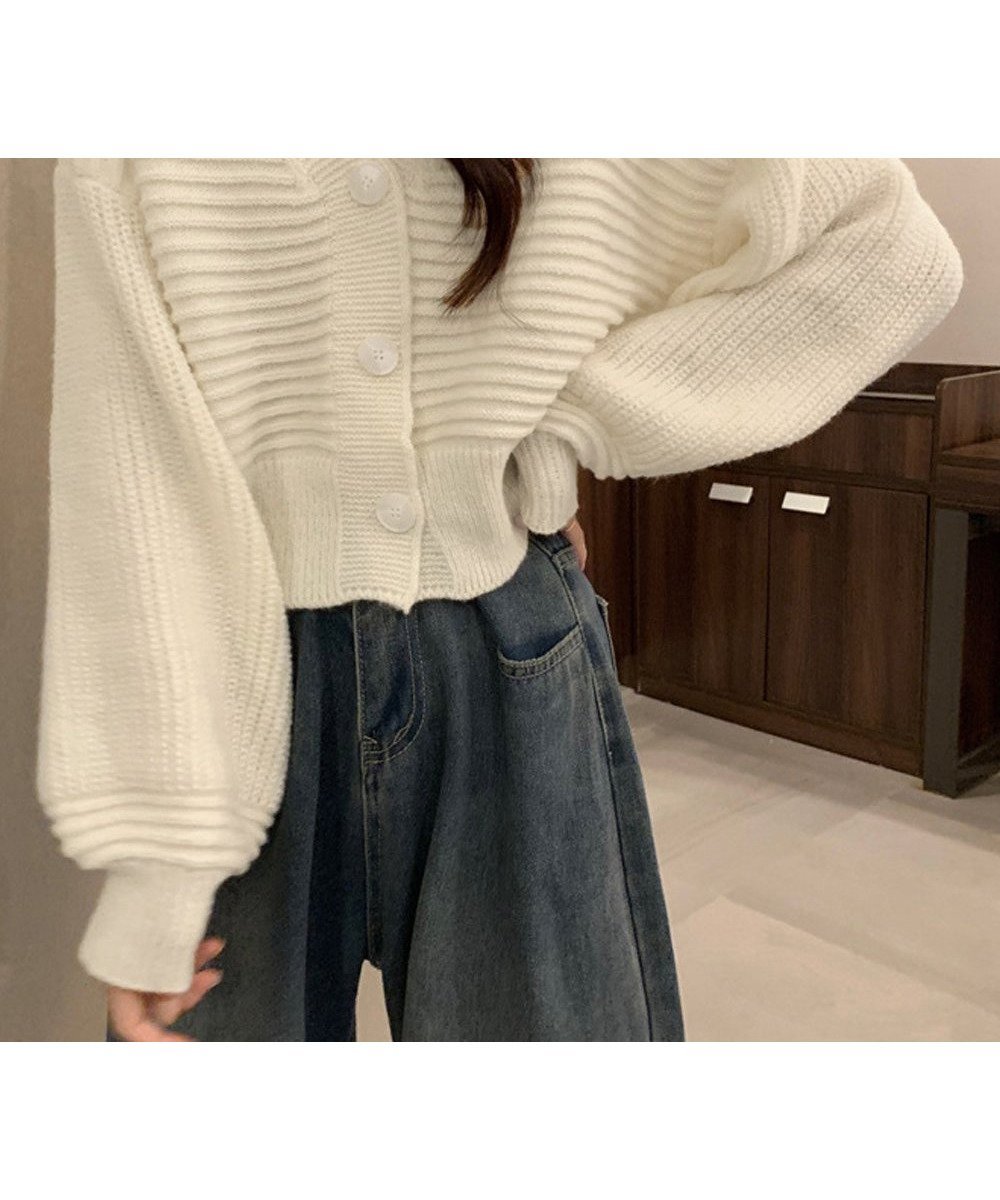 【ミニミニストア/miniministore】のニットカーディガン ショート丈 韓国風 インテリア・キッズ・メンズ・レディースファッション・服の通販 founy(ファニー)  ファッション Fashion レディースファッション Fashion for Women トップス・カットソー Cut & Sew Tops ニット Knit Tops & Sweaters カーディガン・羽織り Layered Style Cardigans アクリル Acrylic Material カーディガン Cardigan, Knitwear ショート Short, Short Length セーター Sweater, Knitwear 無地 Plain, Solid Color 秋 Autumn 羽織 Haori, Light Jacket 長袖 Long Sleeve, Full Sleeve アイボリー|ID: prp329100004749346 ipo3291000000034342116