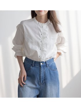【サマンサモスモス/Samansa Mos2】の【ゆべし*Samansa Mos2】フリルブラウス 人気、トレンドファッション・服の通販 founy(ファニー) ファッション Fashion レディースファッション Fashion for Women トップス・カットソー Cut & Sew Tops シャツ・ブラウス・オフィスカジュアル Elegant Blouses & Button-Ups おすすめ Recommended / Our Picks コラボ Collaboration, Collab シンプル Simple, Minimal フリル Frill, Ruffle 無地 Plain, Solid Color |ID:prp329100004749416