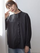 【サマンサモスモス/Samansa Mos2】の【ゆべし*Samansa Mos2】フリルブラウス 人気、トレンドファッション・服の通販 founy(ファニー) ファッション Fashion レディースファッション Fashion for Women トップス・カットソー Cut & Sew Tops シャツ・ブラウス・オフィスカジュアル Elegant Blouses & Button-Ups おすすめ Recommended / Our Picks コラボ Collaboration, Collab シンプル Simple, Minimal フリル Frill, Ruffle 無地 Plain, Solid Color thumbnail ブラック|ID: prp329100004749416 ipo3291000000034342554