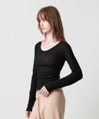 【ビューティ&ユース ユナイテッドアローズ/BEAUTY&YOUTH / UNITED ARROWS】のATTISESSION ワッフル ローカットネック トップス BLACK|ID: prp329100004749419 ipo3291000000034342576