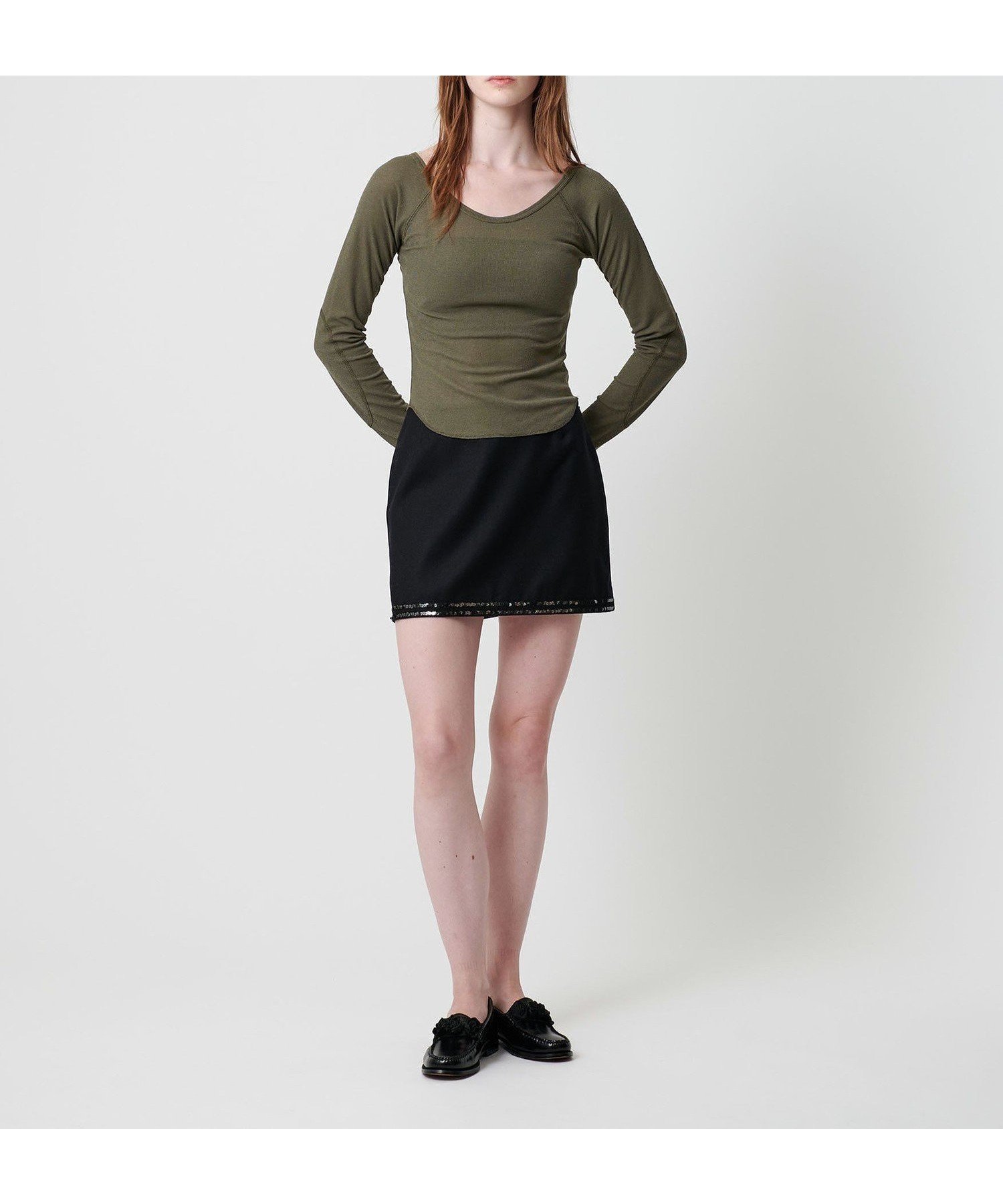 【ビューティ&ユース ユナイテッドアローズ/BEAUTY&YOUTH / UNITED ARROWS】のATTISESSION ワッフル ローカットネック トップス インテリア・キッズ・メンズ・レディースファッション・服の通販 founy(ファニー)  ファッション Fashion レディースファッション Fashion for Women トップス・カットソー Cut & Sew Tops インナー Innerwear カットソー Cut and Sewn Top カーディガン Cardigan, Knitwear コンパクト Compact, Small Size ジャケット Jacket, Outerwear スリーブ Sleeve, Long Sleeve / Short Sleeve バランス Balance, Style Balance ボトム Bottoms, Lower Wear ミニスカート Mini Skirt, Short Skirt ロング Long, Long-Length ワイド Wide, Wide Fit ワッフル Waffle, Waffle Knit おすすめ Recommended / Our Picks OLIVE|ID: prp329100004749419 ipo3291000000034342578