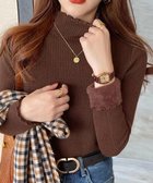 【ミニミニストア/miniministore】の裏起毛ニットトップス レディース 暖かい ブラウン|ID: prp329100004749450 ipo3291000000034342835