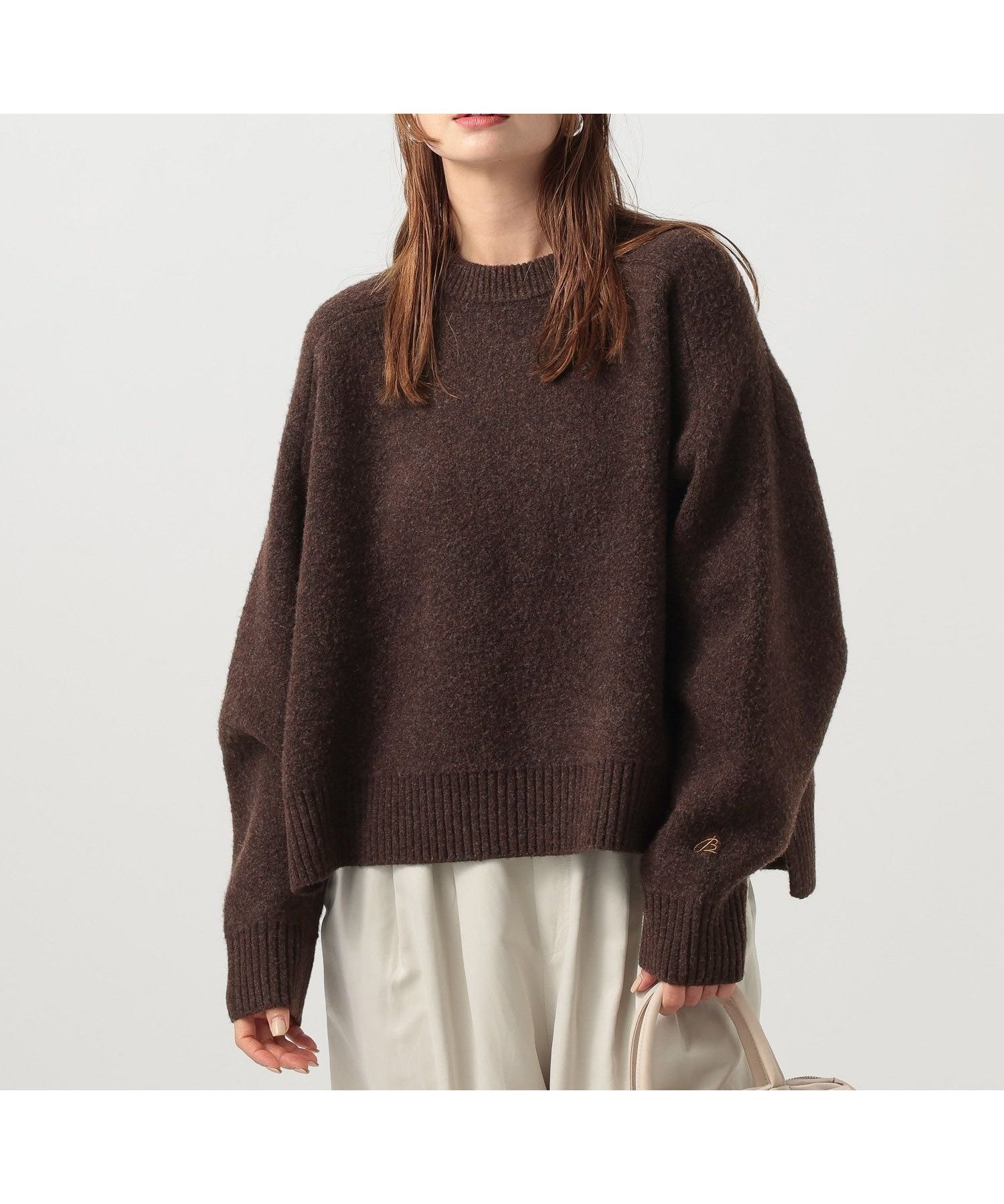 【ベイフロー/BAYFLOW】の≪完売カラー・新色追加 ≫ もっちりした肌触り コンフォートブークレニットプルオーバー インテリア・キッズ・メンズ・レディースファッション・服の通販 founy(ファニー) ファッション Fashion レディースファッション Fashion for Women トップス・カットソー Cut & Sew Tops ニット Knit Tops & Sweaters カジュアルプルオーバー・ニットトップス Pullovers & Knit Tops / Casual Pullovers スリット Slit, Slit Detail センター Center, Center Line バランス Balance, Style Balance ワンポイント One Point, Statement Accent おすすめ Recommended / Our Picks 【WEB限定】ブラウン50|ID: prp329100004749451 ipo3291000000034861384