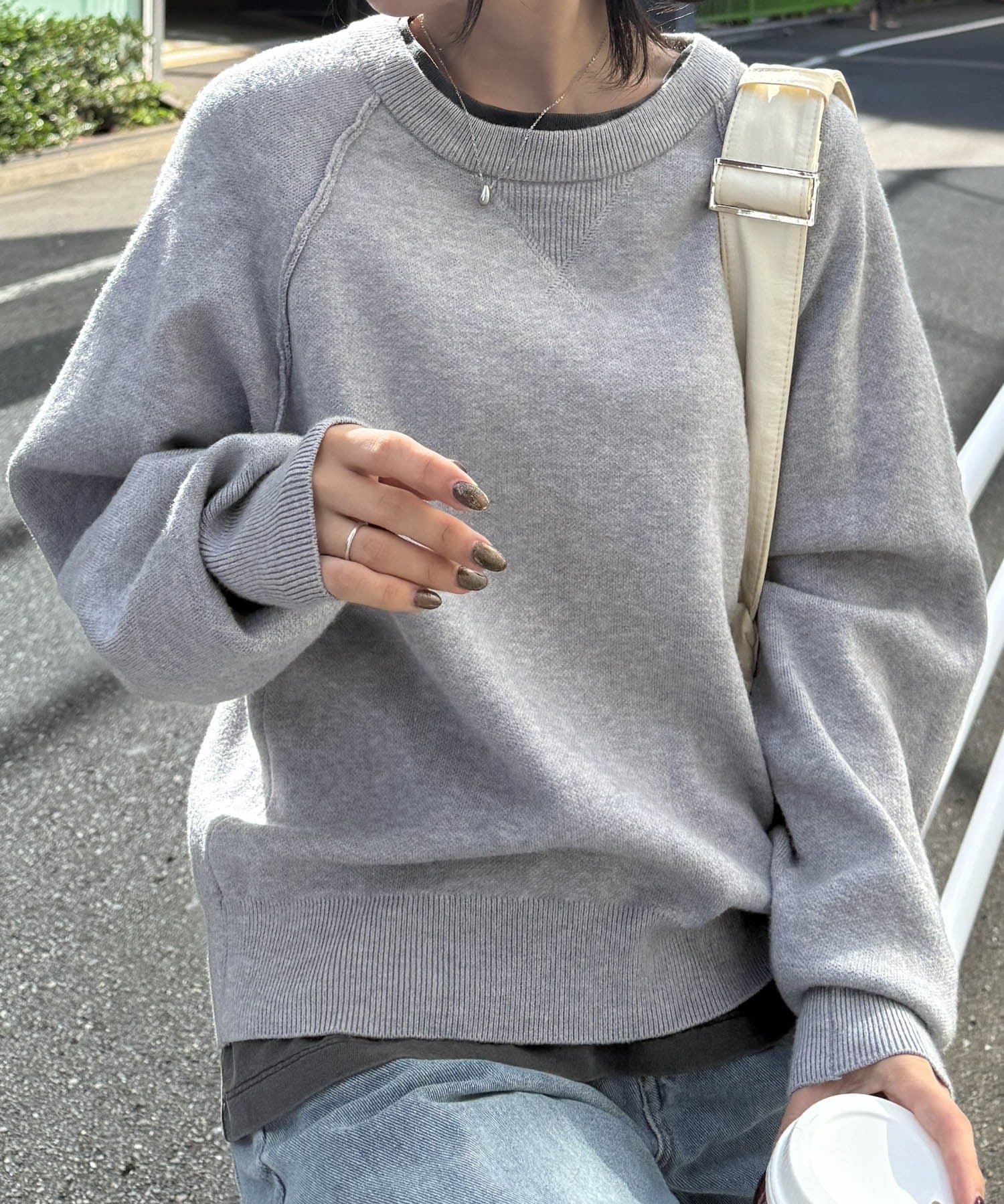 【ラナン/Ranan】のRanan/機能付!スウェットライクニット インテリア・キッズ・メンズ・レディースファッション・服の通販 founy(ファニー) 　ファッション　Fashion　レディースファッション　Fashion for Women　トップス・カットソー　Cut & Sew Tops　ニット　Knit Tops & Sweaters　レディースパーカー・カジュアルフーディー　Casual Hoodies & Sweatshirts　スウェット・クルーネックトップス　Sweatshirts & Crewnecks / Relaxed Fit Sweat Tops　春　Spring　洗える　Machine Washable　カーゴパンツ　Cargo Pants, Utility Pants　切替　Switching, Contrast Panel　スウェット / スエット　Sweatshirt, Sweatwear　スラックス　Slacks, Dress Pants　タイトスカート　Pencil Skirt, Tight Skirt　デニム　Denim, Jeans Material　トレンド　Trend, Trending Now　定番　Standard, Basic Item　ボトム　Bottoms, Lower Wear　ポケット　Pocket, Pocket Detail　A/W・秋冬　Autumn/Winter　ライトグレー|ID: prp329100004749459 ipo3291000000034976911