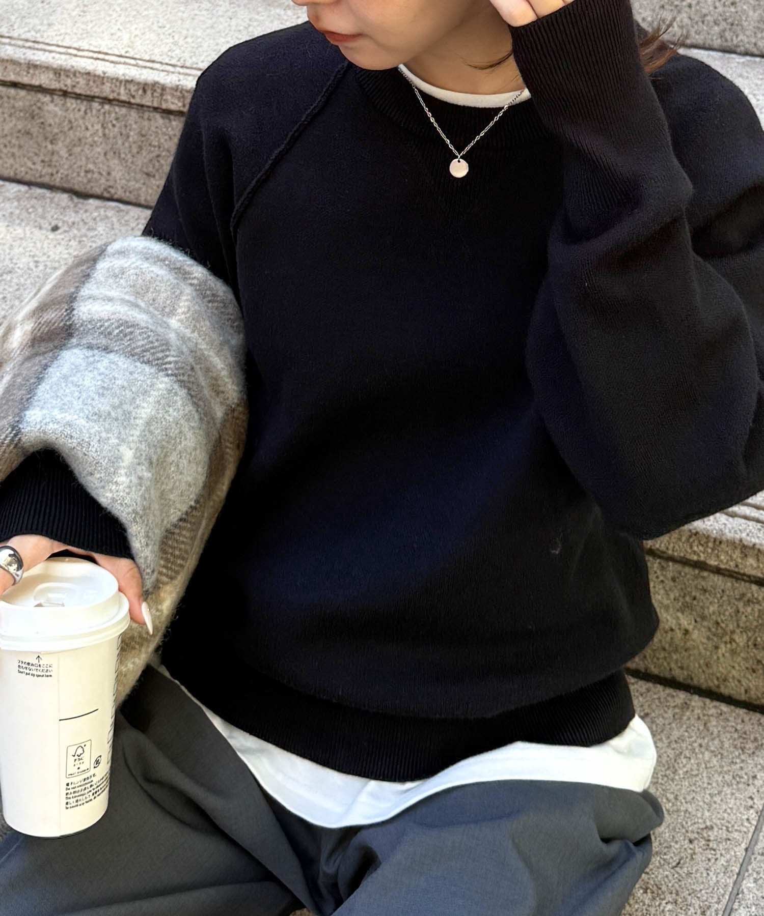 【ラナン/Ranan】のRanan/機能付!スウェットライクニット インテリア・キッズ・メンズ・レディースファッション・服の通販 founy(ファニー) 　ファッション　Fashion　レディースファッション　Fashion for Women　トップス・カットソー　Cut & Sew Tops　ニット　Knit Tops & Sweaters　レディースパーカー・カジュアルフーディー　Casual Hoodies & Sweatshirts　スウェット・クルーネックトップス　Sweatshirts & Crewnecks / Relaxed Fit Sweat Tops　春　Spring　洗える　Machine Washable　カーゴパンツ　Cargo Pants, Utility Pants　切替　Switching, Contrast Panel　スウェット / スエット　Sweatshirt, Sweatwear　スラックス　Slacks, Dress Pants　タイトスカート　Pencil Skirt, Tight Skirt　デニム　Denim, Jeans Material　トレンド　Trend, Trending Now　定番　Standard, Basic Item　ボトム　Bottoms, Lower Wear　ポケット　Pocket, Pocket Detail　A/W・秋冬　Autumn/Winter　ブラック|ID: prp329100004749459 ipo3291000000034976914