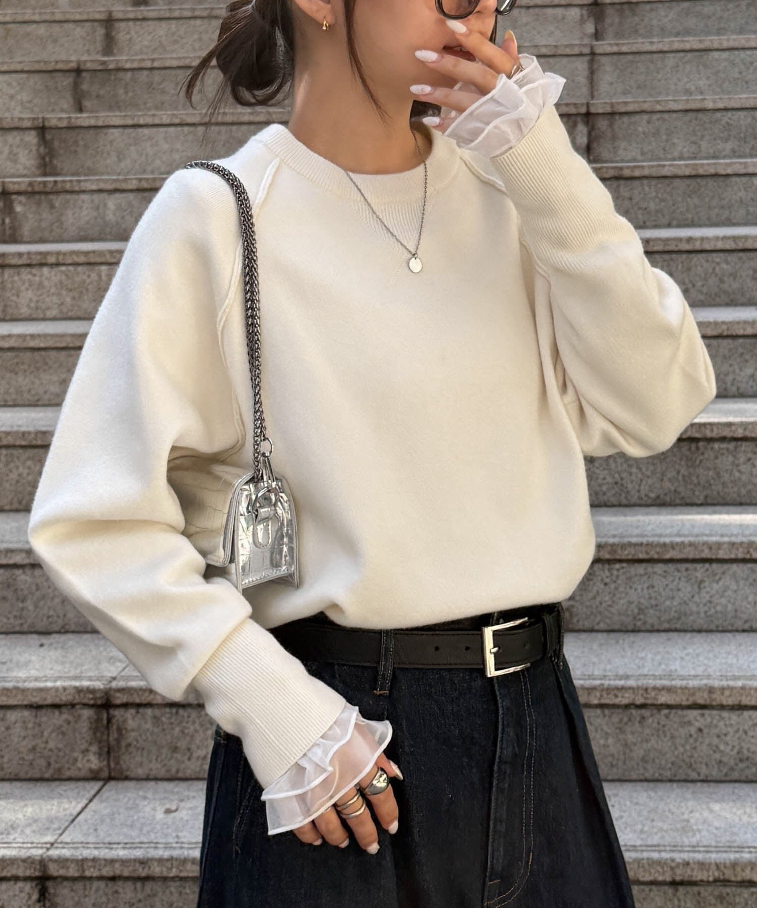 【ラナン/Ranan】のRanan/機能付!スウェットライクニット インテリア・キッズ・メンズ・レディースファッション・服の通販 founy(ファニー) 　ファッション　Fashion　レディースファッション　Fashion for Women　トップス・カットソー　Cut & Sew Tops　ニット　Knit Tops & Sweaters　レディースパーカー・カジュアルフーディー　Casual Hoodies & Sweatshirts　スウェット・クルーネックトップス　Sweatshirts & Crewnecks / Relaxed Fit Sweat Tops　春　Spring　洗える　Machine Washable　カーゴパンツ　Cargo Pants, Utility Pants　切替　Switching, Contrast Panel　スウェット / スエット　Sweatshirt, Sweatwear　スラックス　Slacks, Dress Pants　タイトスカート　Pencil Skirt, Tight Skirt　デニム　Denim, Jeans Material　トレンド　Trend, Trending Now　定番　Standard, Basic Item　ボトム　Bottoms, Lower Wear　ポケット　Pocket, Pocket Detail　A/W・秋冬　Autumn/Winter　アイボリー|ID: prp329100004749459 ipo3291000000034976920