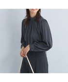 【ユナイテッドアローズ/UNITED ARROWS】のサテン スタンド ギャザー ブラウス NAVY|ID: prp329100004749482 ipo3291000000034343038
