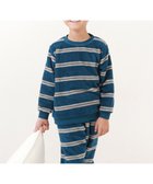 【デビロック/devirock / KIDS】のボーイズ もこもこフリース パジャマ パジャマ 長袖パジャマ ルームウェア 長袖 25AW 004-マルチボーダー-アビスブルー|ID: prp329100004749491 ipo3291000000034522531