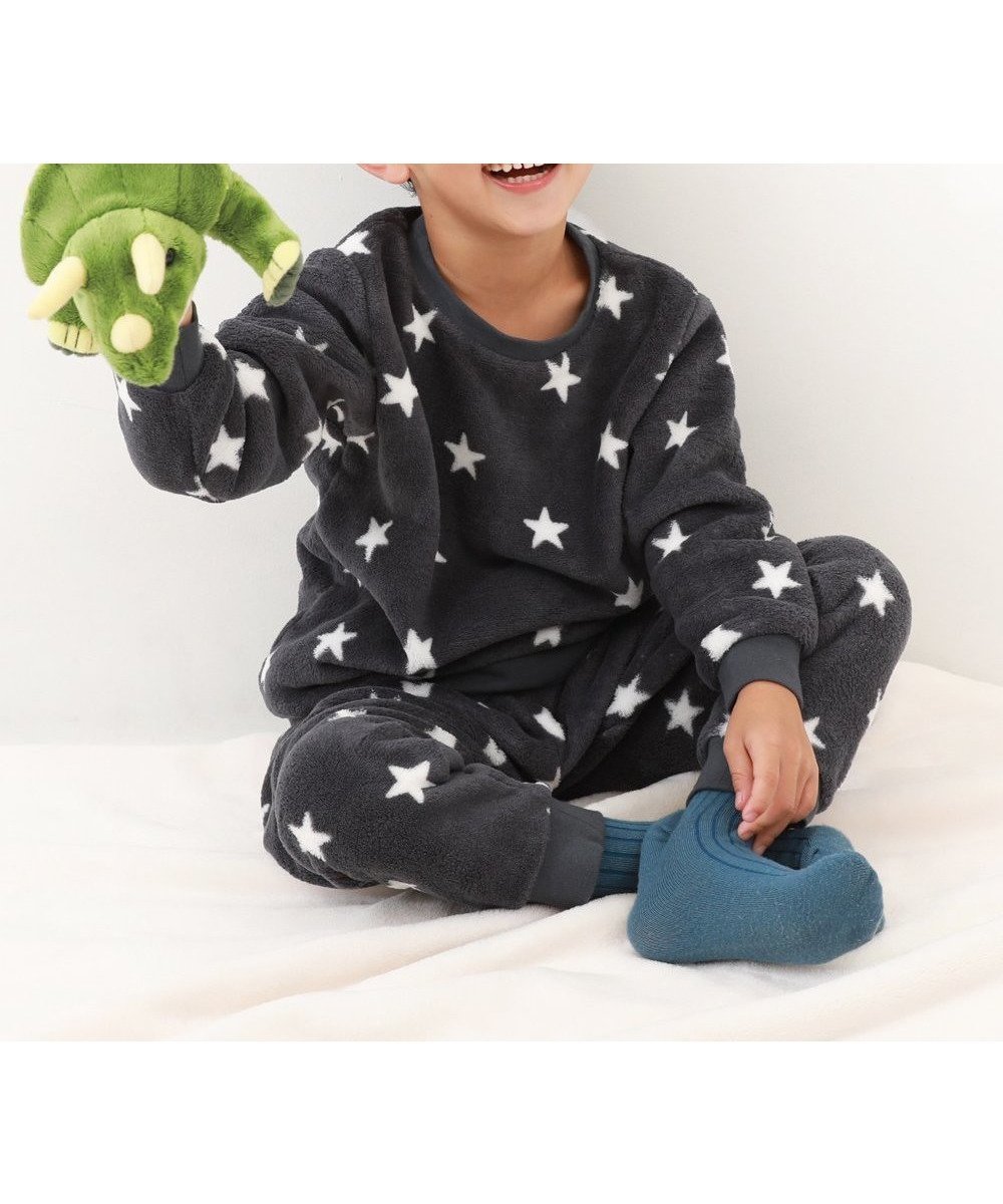【デビロック/devirock / KIDS】のボーイズ もこもこフリース パジャマ パジャマ 長袖パジャマ ルームウェア 長袖 25AW インテリア・キッズ・メンズ・レディースファッション・服の通販 founy(ファニー) ファッション Fashion キッズファッション Fashion for Kids 長袖 Long Sleeve, Full Sleeve パジャマ Pajamas, Sleepwear ボーイズ Boyish, Boy Style ボーダー Border, Stripe おすすめ Recommended / Our Picks 2025年 2025 2025-2026秋冬・A/W Autumn/Winter 2025–26 AW25–26 001-星-チャコール|ID: prp329100004749491 ipo3291000000034773511