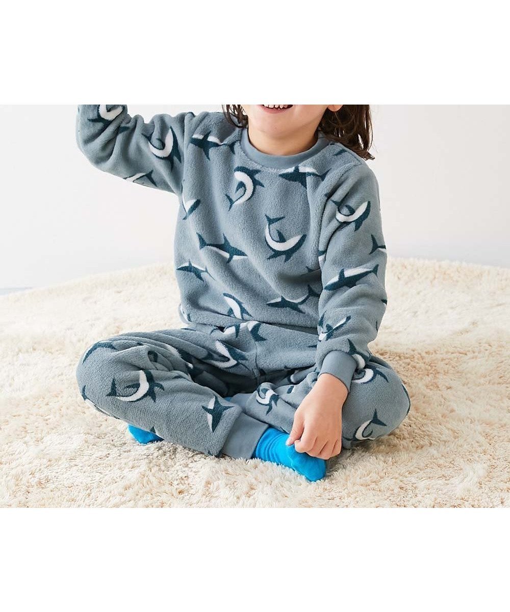 【デビロック/devirock / KIDS】のボーイズ もこもこフリース パジャマ パジャマ 長袖パジャマ ルームウェア 長袖 25AW インテリア・キッズ・メンズ・レディースファッション・服の通販 founy(ファニー) ファッション Fashion キッズファッション Fashion for Kids 長袖 Long Sleeve, Full Sleeve パジャマ Pajamas, Sleepwear ボーイズ Boyish, Boy Style ボーダー Border, Stripe おすすめ Recommended / Our Picks 2025年 2025 2025-2026秋冬・A/W Autumn/Winter 2025–26 AW25–26 005-サメ-Dサックス|ID: prp329100004749491 ipo3291000000034773513