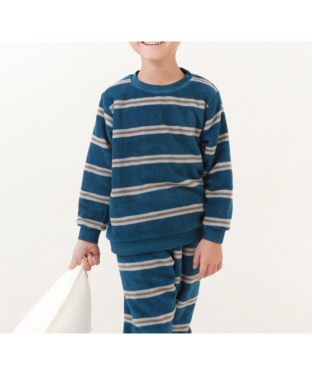 【デビロック/devirock / KIDS】のボーイズ もこもこフリース パジャマ パジャマ 長袖パジャマ ルームウェア 長袖 25AW インテリア・キッズ・メンズ・レディースファッション・服の通販 founy(ファニー) ファッション Fashion キッズファッション Fashion for Kids 長袖 Long Sleeve, Full Sleeve パジャマ Pajamas, Sleepwear ボーイズ Boyish, Boy Style ボーダー Border, Stripe おすすめ Recommended / Our Picks 2025年 2025 2025-2026秋冬・A/W Autumn/Winter 2025–26 AW25–26 004-マルチボーダー-アビスブルー|ID: prp329100004749491 ipo3291000000034773518