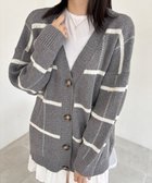 【ミニミニストア/miniministore】のニットカーディガン BIGチェック柄秋冬 グレー|ID: prp329100004749517 ipo3291000000034343255