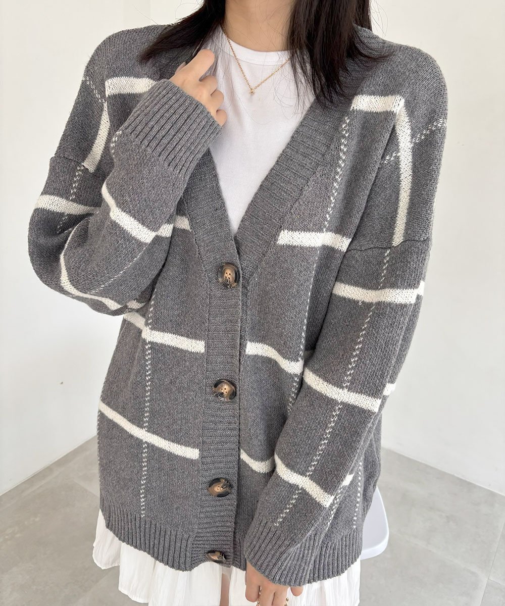 【ミニミニストア/miniministore】のニットカーディガン BIGチェック柄秋冬 インテリア・キッズ・メンズ・レディースファッション・服の通販 founy(ファニー)  ファッション Fashion レディースファッション Fashion for Women トップス・カットソー Cut & Sew Tops ニット Knit Tops & Sweaters カーディガン・羽織り Layered Style Cardigans アクリル Acrylic Material イエロー Yellow インナー Innerwear オレンジ Orange カーディガン Cardigan, Knitwear ショルダー Shoulder, Shoulder Strap チェック Check, Plaid, Tartan ドロップ Drop Shoulder, Dropped Style フォルム Silhouette, Form A/W・秋冬 Autumn/Winter 長袖 Long Sleeve, Full Sleeve グレー|ID: prp329100004749517 ipo3291000000034343255