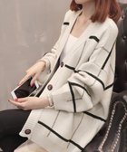 【ミニミニストア/miniministore】のニットカーディガン BIGチェック柄秋冬 アイボリー|ID: prp329100004749517 ipo3291000000034343256