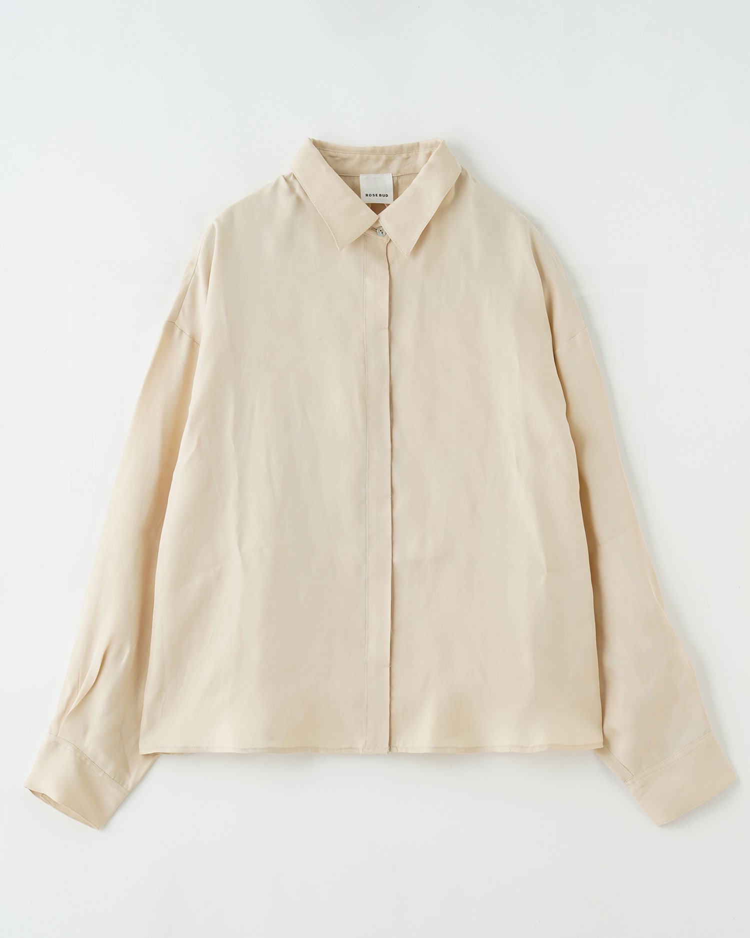 【ローズバッド/ROSE BUD】のL/S SHIRT インテリア・キッズ・メンズ・レディースファッション・服の通販 founy(ファニー)  ファッション Fashion レディースファッション Fashion for Women トップス・カットソー Cut & Sew Tops シャツ・ブラウス・オフィスカジュアル Elegant Blouses & Button-Ups おすすめ Recommended / Our Picks とろみ Fluid, Flowy Fabric シンプル Simple, Minimal セットアップ Set-Up, Coordinated Outfit エレガント 上品 Elegant BEIGE|ID: prp329100004749543 ipo3291000000034343402