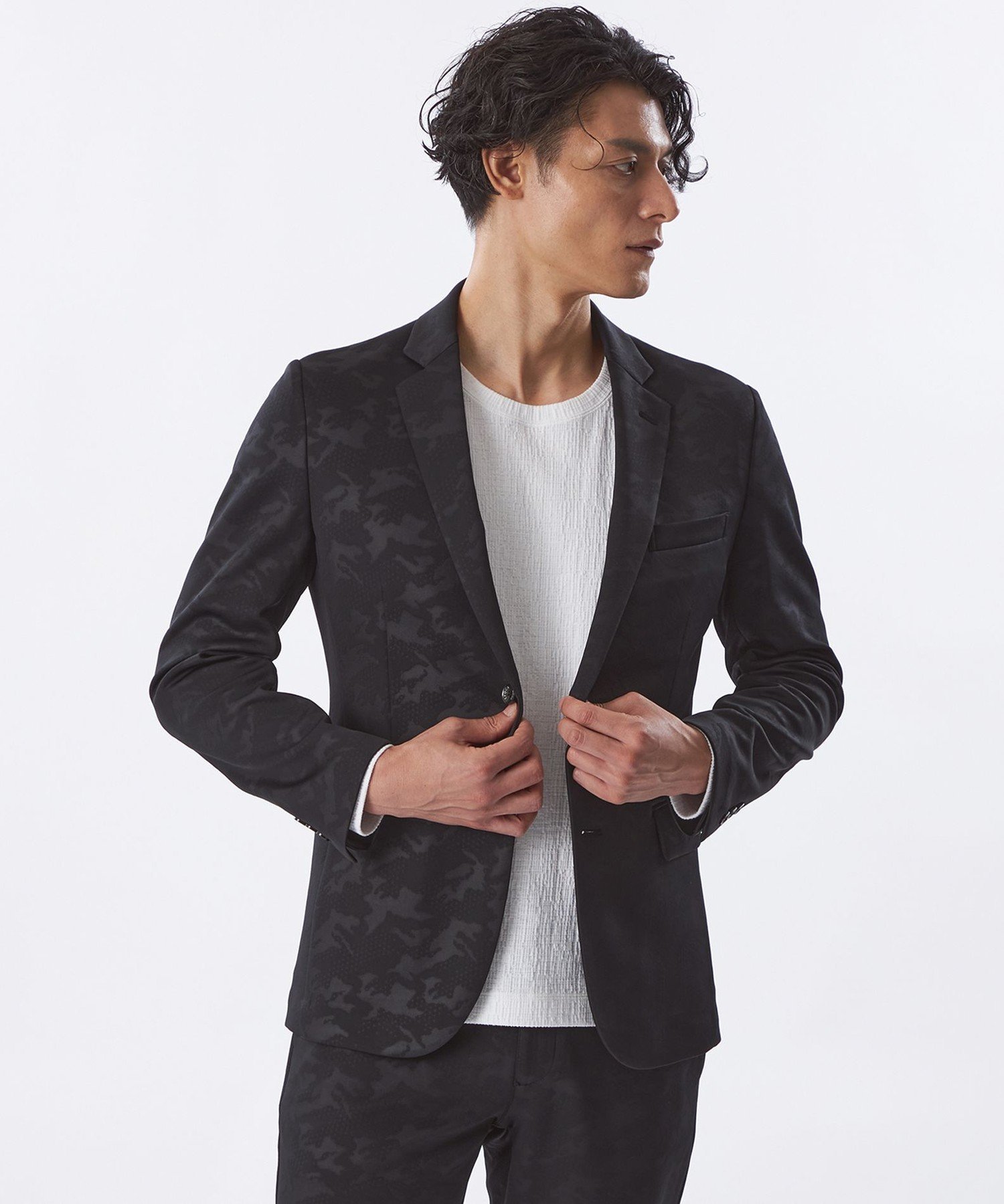 【エポカ/EPOCA / MEN】の【セットアップ対応】カモフラダンボールジャケット インテリア・キッズ・メンズ・レディースファッション・服の通販 founy(ファニー)  ファッション Fashion メンズファッション Fashion for Men セットアップ Matching Sets ジャケット Jacket, Outerwear ストレッチ Stretch, Stretchy Fabric セットアップ Set-Up, Coordinated Outfit A/W・秋冬 Autumn/Winter ブラック|ID: prp329100004749551 ipo3291000000034343446