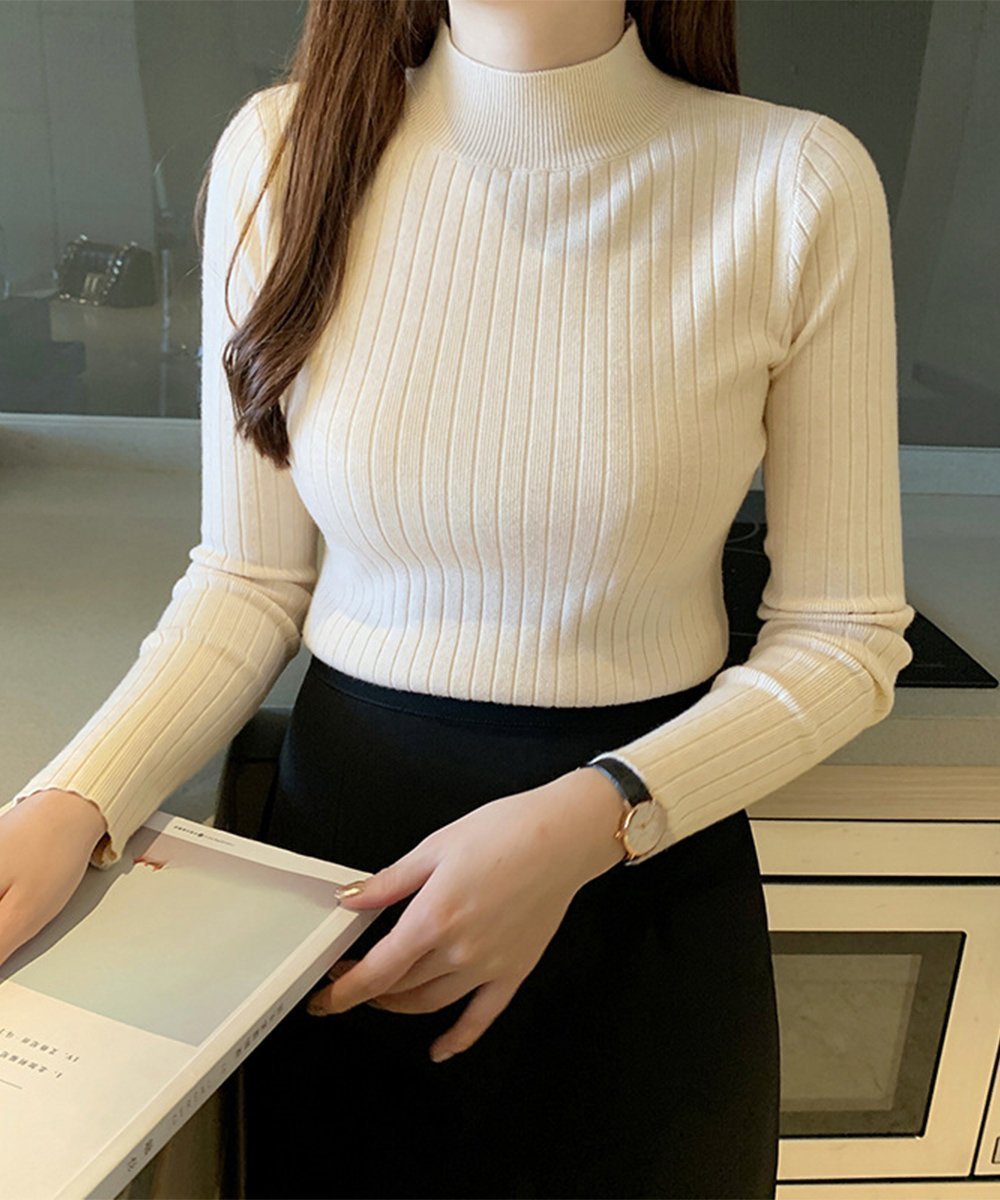 【ミニミニストア/miniministore】の韓国リブニットトップス ハイネック 長袖 人気、トレンドファッション・服の通販 founy(ファニー)  ファッション Fashion レディースファッション Fashion for Women トップス・カットソー Cut & Sew Tops ニット Knit Tops & Sweaters アクリル Acrylic Material イエロー Yellow インナー Innerwear ジャケット Jacket, Outerwear ハイネック High Neck, Mock Neck ボトルネック Bottle Neck, Mock Neck 無地 Plain, Solid Color A/W・秋冬 Autumn/Winter 長袖 Long Sleeve, Full Sleeve  other-1|ID: prp329100004749554 ipo3291000000034343462