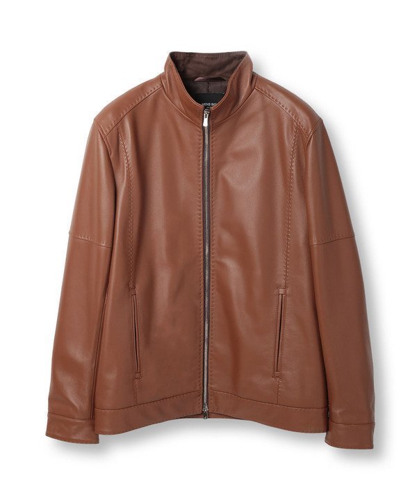 【メンズビギトーキョー/Men's Bigi / MEN】のスタンドカラーシングルライダース レザージャケット インテリア・キッズ・メンズ・レディースファッション・服の通販 founy(ファニー) ファッション Fashion メンズファッション Fashion for Men エレガント 上品 Elegant オイル Body Oil ジャケット Jacket, Outerwear スマート Smart, Elegant 定番 Standard, Basic Item 人気 Popular, Best Seller ポケット Pocket, Pocket Detail メタル Metal, Metal Parts ブラウン|ID: prp329100004749559 ipo3291000000034593895