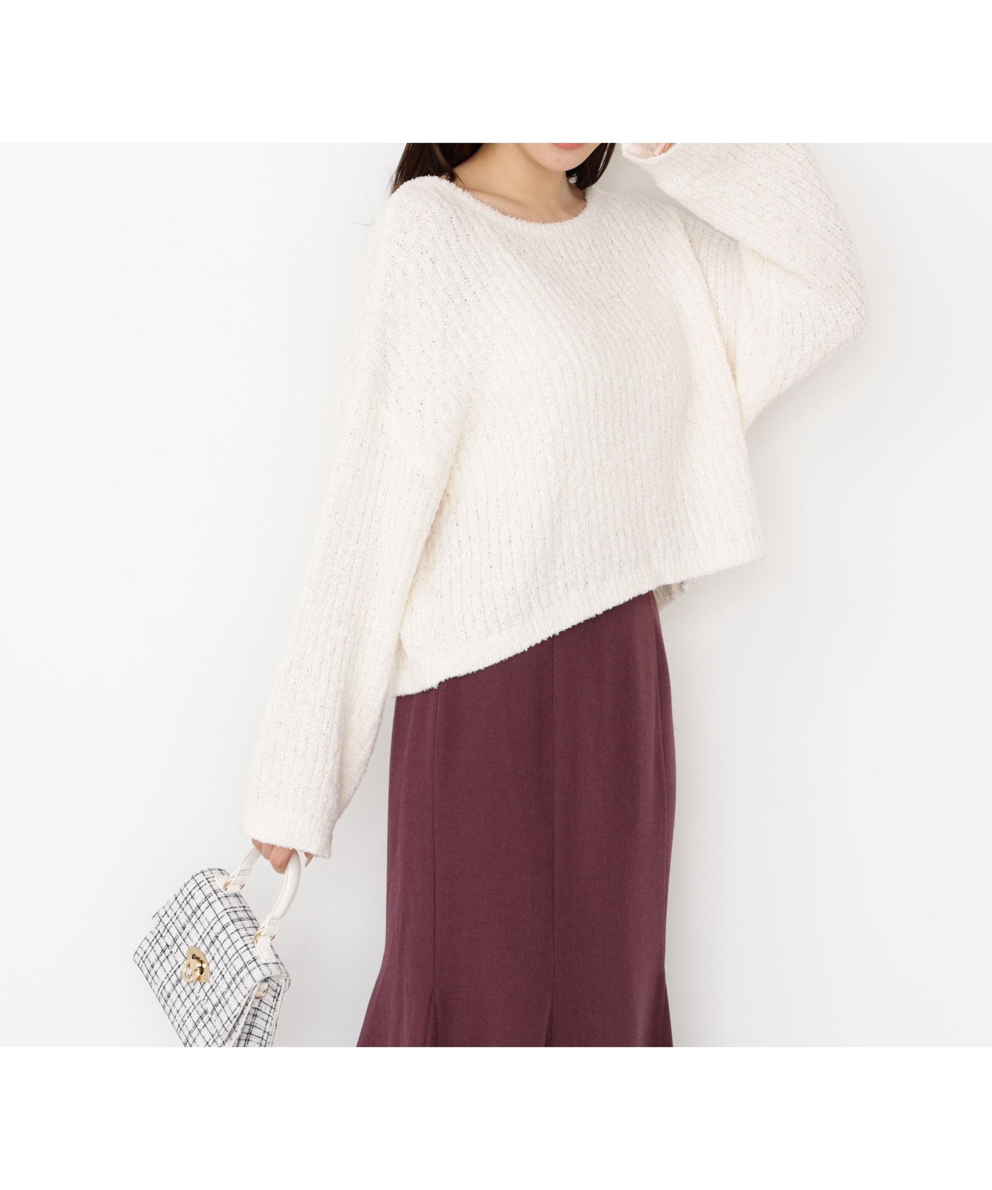 【プロポーション ボディドレッシング/PROPORTION BODY DRESSING】のフィルムモール短丈ニット 25AW 人気、トレンドファッション・服の通販 founy(ファニー) 　ファッション　Fashion　レディースファッション　Fashion for Women　トップス・カットソー　Cut & Sew Tops　ニット　Knit Tops & Sweaters　2025年　2025　2025-2026秋冬・A/W　Autumn/Winter 2025–26 AW25–26　 other-1|ID: prp329100004749573 ipo3291000000034650599