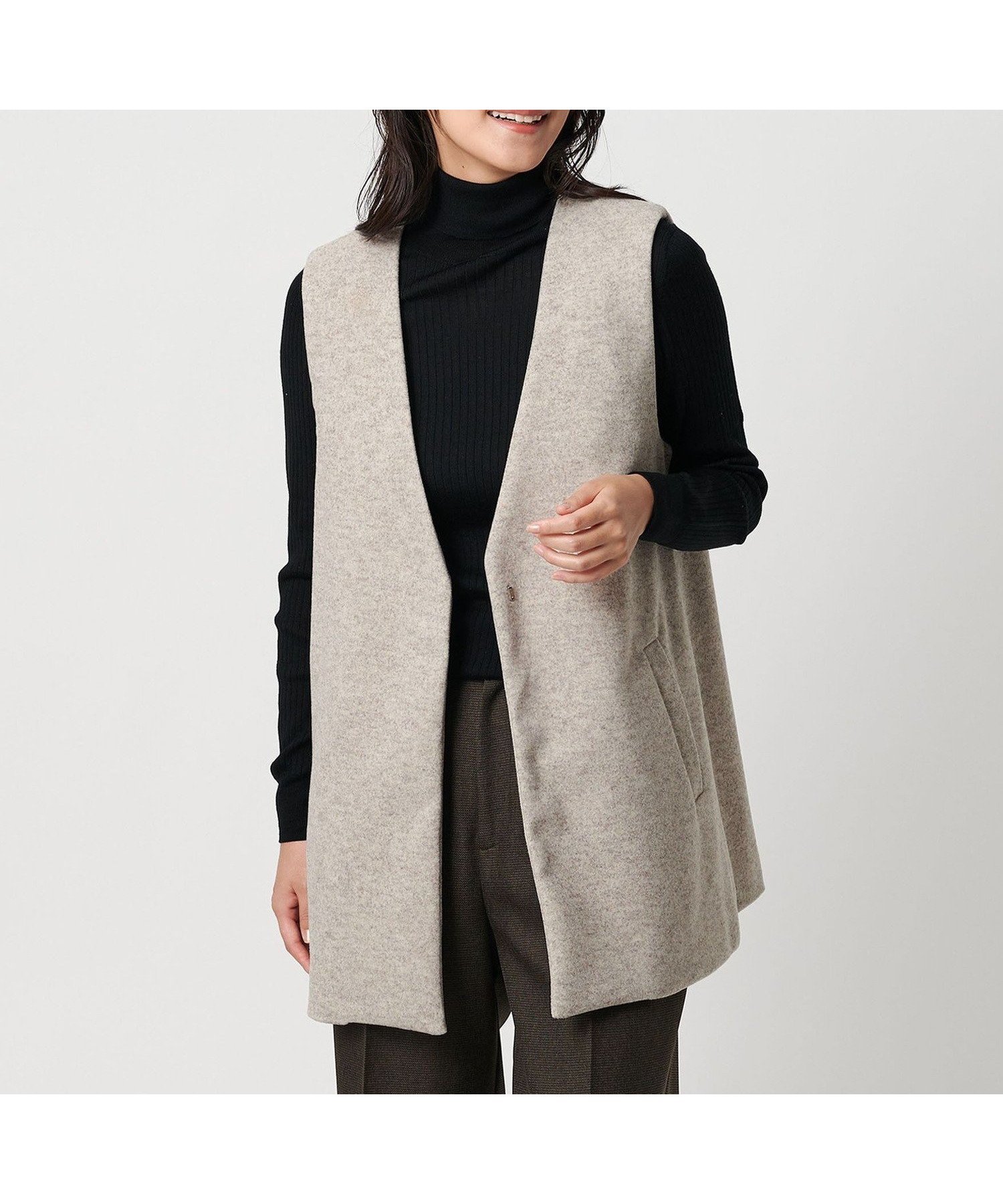 【ユナイテッドアローズ/UNITED ARROWS】のニットメルトン ミドルジレ A DAY IN THE LIFE 人気、トレンドファッション・服の通販 founy(ファニー) 　ファッション　Fashion　レディースファッション　Fashion for Women　アウター　Coat / Outerwear Collection　トップス・カットソー　Cut & Sew Tops　ニット　Knit Tops & Sweaters　ベスト&ジレ / 重ね着スタイル　Vests & Gilets　カーディガン　Cardigan, Knitwear　ショート　Short, Short Length　シンプル　Simple, Minimal　スラックス　Slacks, Dress Pants　トレンド　Trend, Trending Now　バランス　Balance, Style Balance　ミドル　Middle Length, Mid Height　メルトン　Melton, Heavy Wool　アウトレット　Outlet / Clearance　ビジネス 仕事 通勤　Business / Work / Commuting　 other-1|ID: prp329100004749598 ipo3291000000034513603