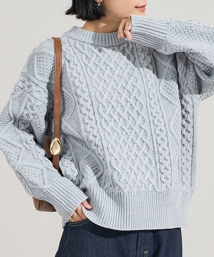 【フリークスストア/FREAK'S STORE】のミックスケーブルクルーネックニット/ケーブルニット 25AW インテリア・キッズ・メンズ・レディースファッション・服の通販 founy(ファニー) ファッション Fashion レディースファッション Fashion for Women トップス・カットソー Cut & Sew Tops ニット Knit Tops & Sweaters 2025年 2025 2025-2026秋冬・A/W Autumn/Winter 2025–26 AW25–26 冬 Winter / This Winter おすすめ Recommended / Our Picks 定番 Standard, Basic Item A/W・秋冬 Autumn/Winter ライトグレー|ID: prp329100004749726 ipo3291000000035098711