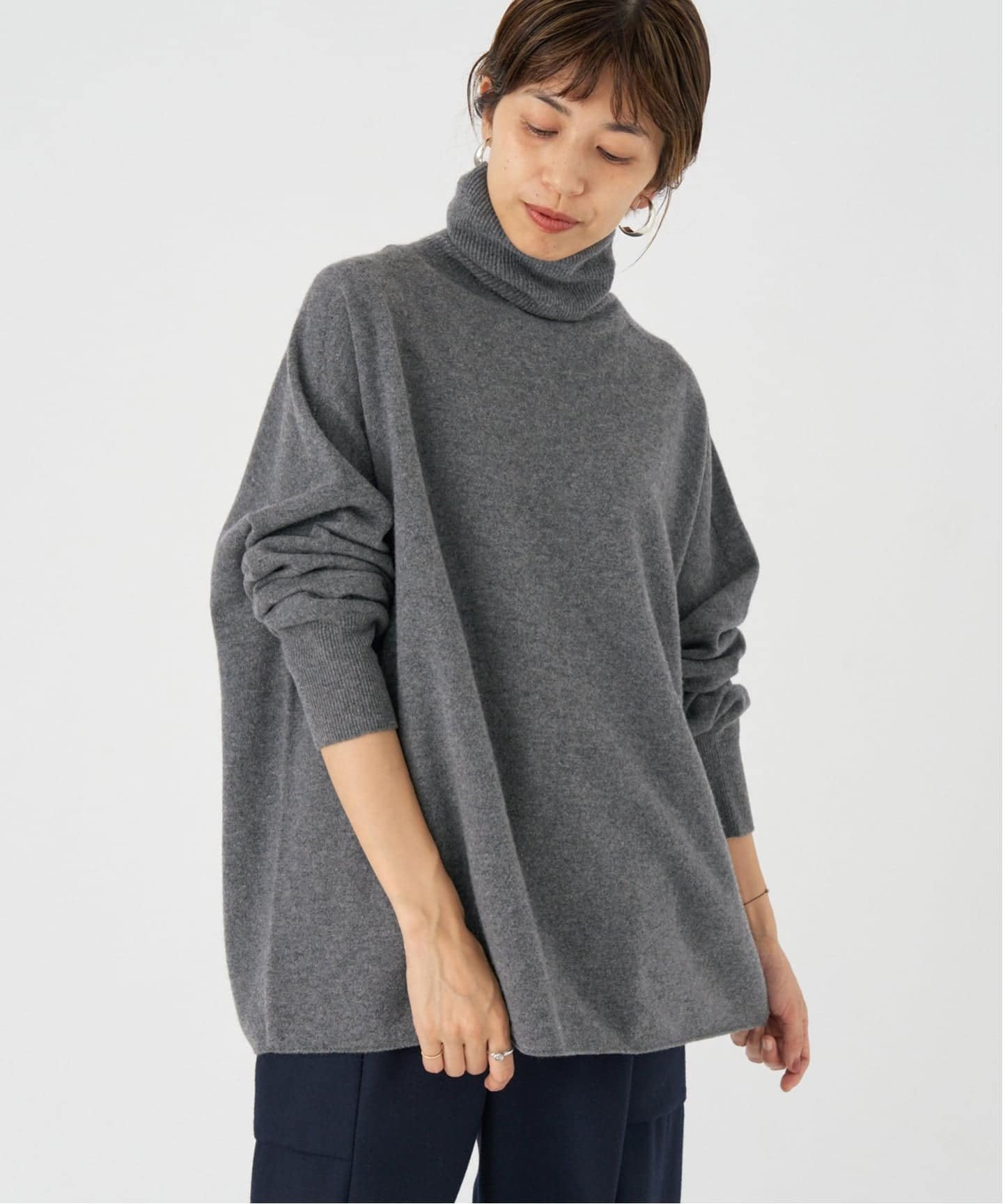 【イエナ/IENA】のFineニュージーウール ハイネックプルオーバー インテリア・キッズ・メンズ・レディースファッション・服の通販 founy(ファニー) 　ファッション　Fashion　レディースファッション　Fashion for Women　トップス・カットソー　Cut & Sew Tops　カジュアルプルオーバー・ニットトップス　Pullovers & Knit Tops / Casual Pullovers　2025年　2025　2025-2026秋冬・A/W　Autumn/Winter 2025–26 AW25–26　ハイネック　High Neck, Mock Neck　ホールガーメント　WholeGarment, Seamless Knit　リラックス　Relax, Relaxed Fit　グレーA|ID: prp329100004749733 ipo3291000000034723647