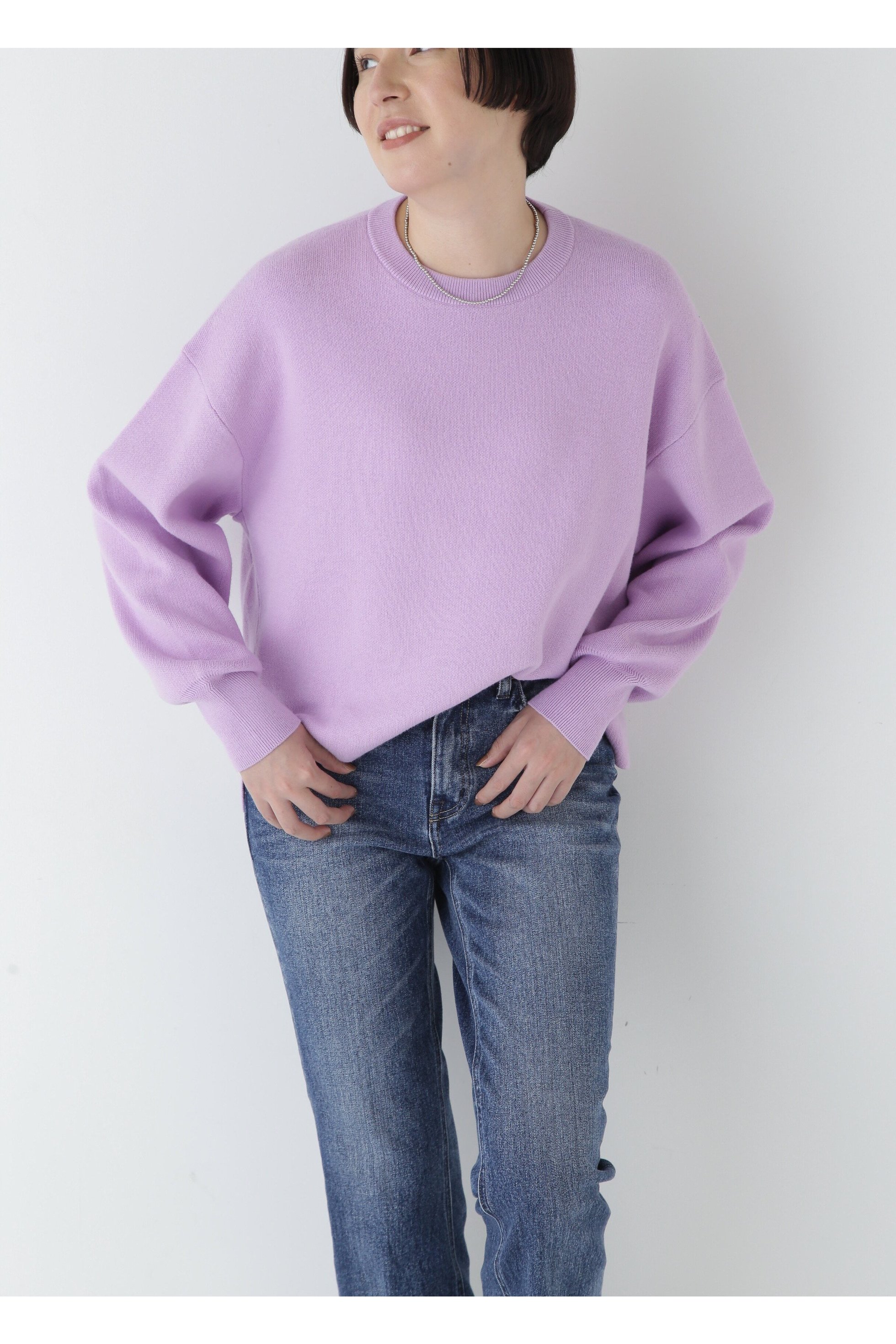 【ヒューマンウーマン/HUMAN WOMAN】のコットンカシミヤジャカードプルオーバー インテリア・キッズ・メンズ・レディースファッション・服の通販 founy(ファニー) 　ファッション　Fashion　レディースファッション　Fashion for Women　トップス・カットソー　Cut & Sew Tops　カジュアルプルオーバー・ニットトップス　Pullovers & Knit Tops / Casual Pullovers　おすすめ　Recommended / Our Picks　ジャカード／ジャガード　Jacquard, Woven Pattern　スタンダード　Standard, Basic　ボックス　Boxy, Box Shape　ボトム　Bottoms, Lower Wear　春　Spring　ラベンダー|ID: prp329100004749781 ipo3291000000034390792