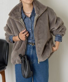 【ジェナ エスパス メルヴェイユ/Jena espace merveilleux】のエコファースタンドネックジャケット 人気、トレンドファッション・服の通販 founy(ファニー) ファッション Fashion レディースファッション Fashion for Women アウター Coat / Outerwear Collection レディースジャケット・軽アウター Jackets 秋 Autumn スマート Smart, Elegant ハイネック High Neck, Mock Neck ブルゾン Blouson, Bomber Jacket ミドル Middle Length, Mid Height 再入荷 Restock / Back in Stock おすすめ Recommended / Our Picks |ID:prp329100004749804