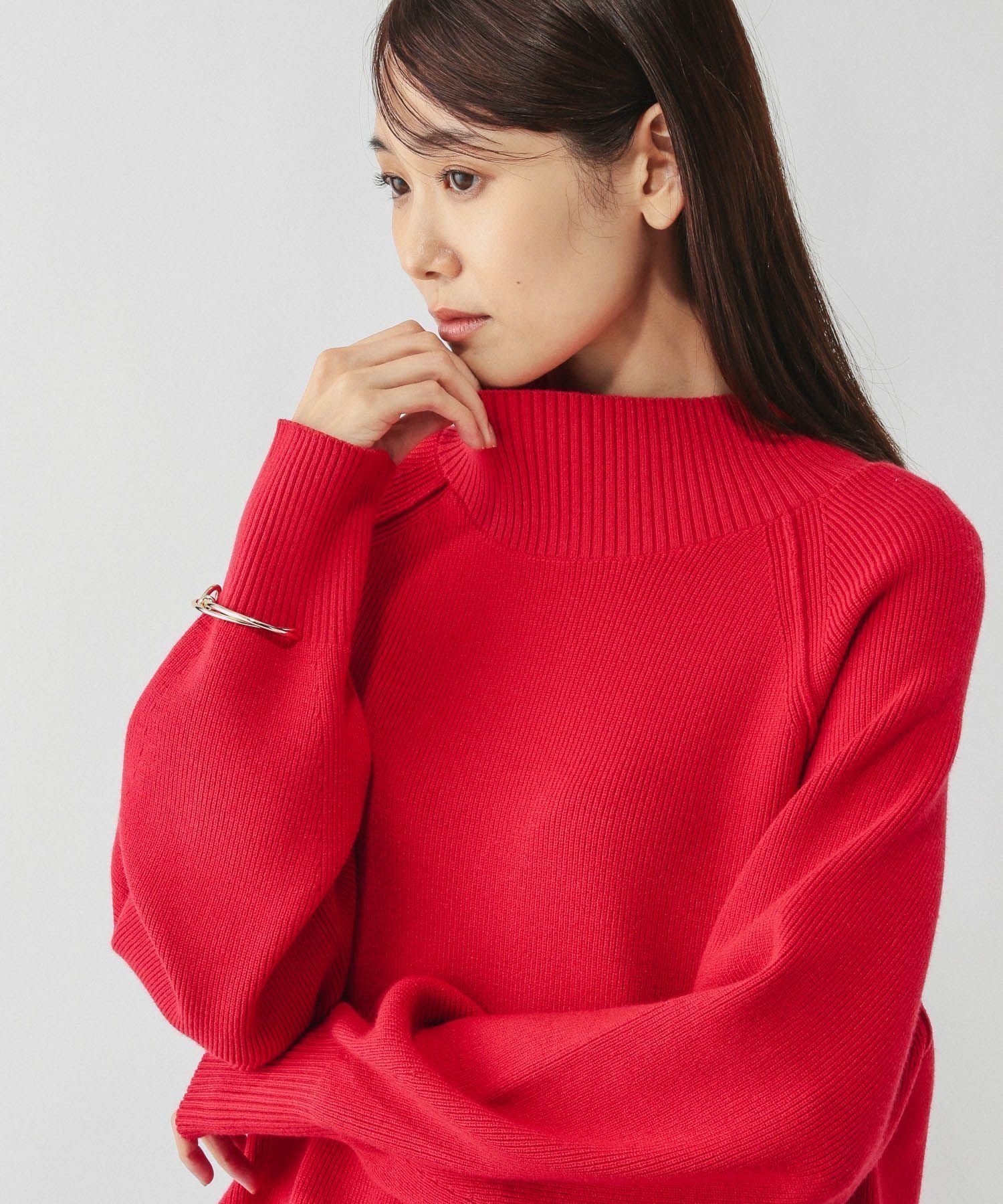 【グローバルワーク/GLOBAL WORK】のメルティハイネックアゼプルオーバー/581157 インテリア・キッズ・メンズ・レディースファッション・服の通販 founy(ファニー) ファッション Fashion レディースファッション Fashion for Women トップス・カットソー Cut & Sew Tops カジュアルプルオーバー・ニットトップス Pullovers & Knit Tops / Casual Pullovers おすすめ Recommended / Our Picks スリット Slit, Slit Detail ハイネック High Neck, Mock Neck ボトム Bottoms, Lower Wear リラックス Relax, Relaxed Fit エレガント 上品 Elegant レッド35|ID: prp329100004749871 ipo3291000000034472295