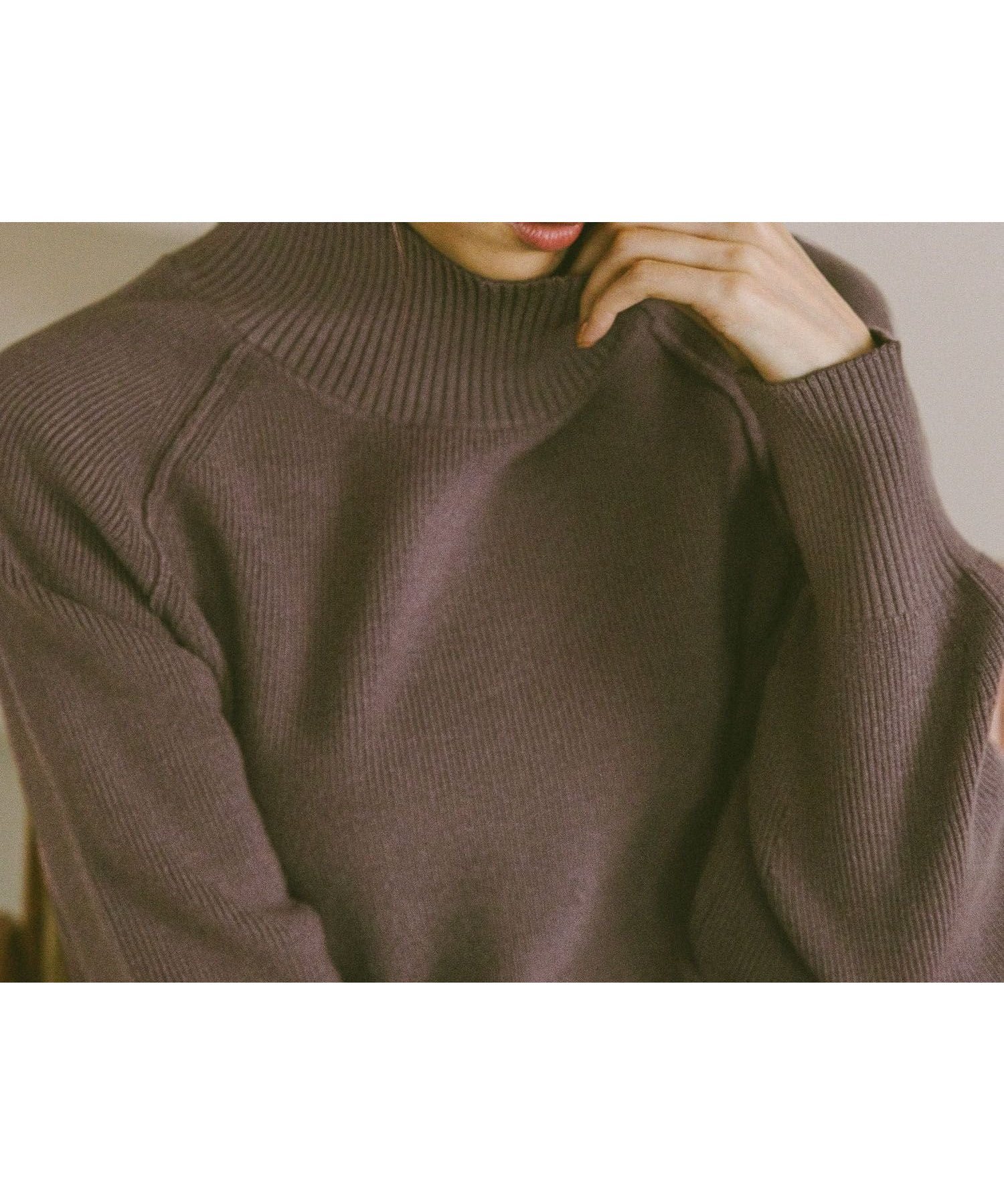 【グローバルワーク/GLOBAL WORK】のメルティハイネックアゼプルオーバー/581157 インテリア・キッズ・メンズ・レディースファッション・服の通販 founy(ファニー) 　ファッション　Fashion　レディースファッション　Fashion for Women　トップス・カットソー　Cut & Sew Tops　カジュアルプルオーバー・ニットトップス　Pullovers & Knit Tops / Casual Pullovers　おすすめ　Recommended / Our Picks　スリット　Slit, Slit Detail　ハイネック　High Neck, Mock Neck　ボトム　Bottoms, Lower Wear　リラックス　Relax, Relaxed Fit　エレガント 上品　Elegant　ココアブラウン54|ID: prp329100004749871 ipo3291000000036070389