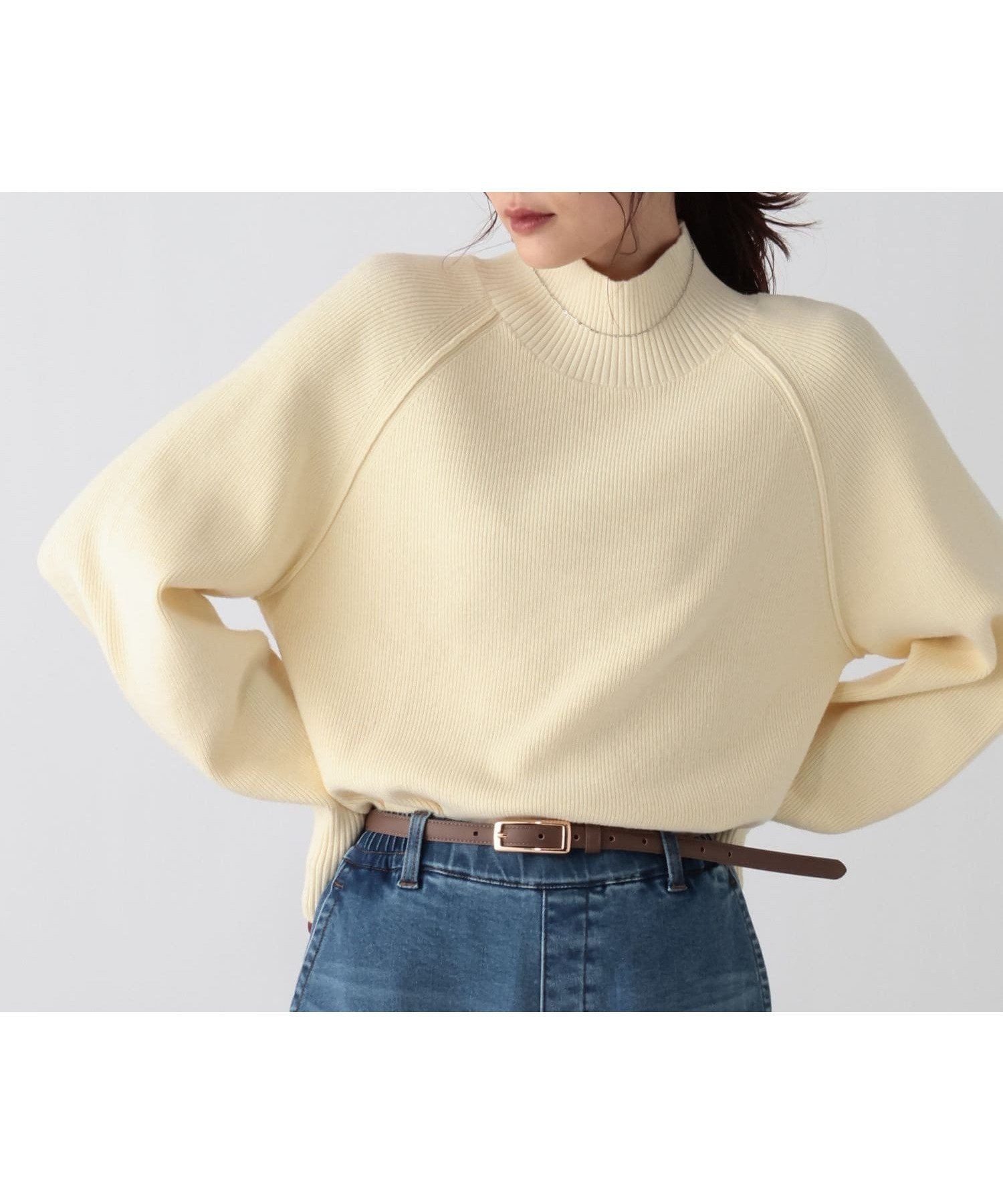 【グローバルワーク/GLOBAL WORK】のメルティハイネックアゼプルオーバー/581157 インテリア・キッズ・メンズ・レディースファッション・服の通販 founy(ファニー) 　ファッション　Fashion　レディースファッション　Fashion for Women　トップス・カットソー　Cut & Sew Tops　カジュアルプルオーバー・ニットトップス　Pullovers & Knit Tops / Casual Pullovers　おすすめ　Recommended / Our Picks　スリット　Slit, Slit Detail　ハイネック　High Neck, Mock Neck　ボトム　Bottoms, Lower Wear　リラックス　Relax, Relaxed Fit　エレガント 上品　Elegant　ペールイエロー62|ID: prp329100004749871 ipo3291000000036070392