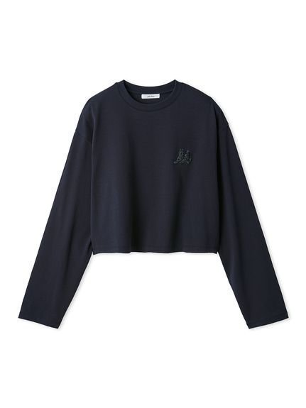 【ミラオーウェン/Mila Owen】のサガララメ刺繍ロンT インテリア・キッズ・メンズ・レディースファッション・服の通販 founy(ファニー) 　ファッション　Fashion　レディースファッション　Fashion for Women　トップス・カットソー　Cut & Sew Tops　ロングTシャツ・Tシャツ　Longline T-Shirts & Tees　シンプル　Simple, Minimal　スマート　Smart, Elegant　スリーブ　Sleeve, Long Sleeve / Short Sleeve　ロング　Long, Long-Length　ワイド　Wide, Wide Fit　ワンポイント　One Point, Statement Accent　ヴィンテージ　Vintage Style　エレガント 上品　Elegant　NVY[089]|ID: prp329100004749939 ipo3291000000034449680