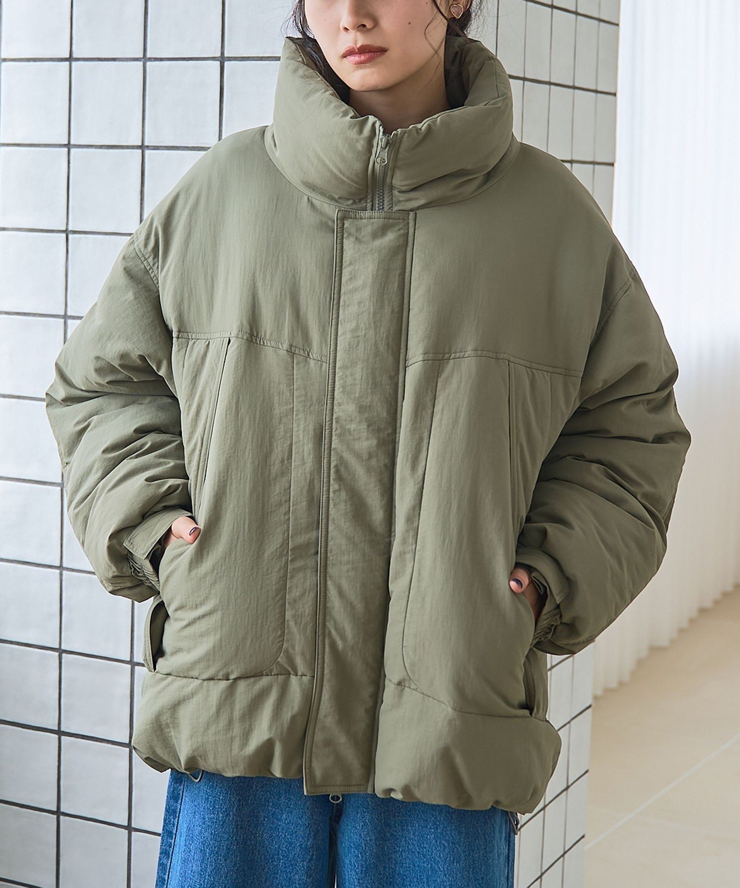 【コーエン/COEN】の撥水モンスター中綿ジャケット(ショート丈)【インフルエンサー紹介アイテム】 インテリア・キッズ・メンズ・レディースファッション・服の通販 founy(ファニー) 　ファッション　Fashion　レディースファッション　Fashion for Women　アウター　Coat / Outerwear Collection　レディースジャケット・軽アウター　Jackets　ショート　Short, Short Length　ジップ　Zip, Zipper　ジャケット　Jacket, Outerwear　スウェット / スエット　Sweatshirt, Sweatwear　スニーカー　Sneakers, Trainers　ダブル　Double, Double-Breasted　ドローコード　Drawcord, Drawstring Cord　バランス　Balance, Style Balance　フロント　Front, Front Design　ポケット　Pocket, Pocket Detail　防寒　Cold Protection, Winter-Ready　ミドル　Middle Length, Mid Height　リラックス　Relax, Relaxed Fit　ワッシャー　Washer, Crinkled Finish　冬　Winter / This Winter　OLIVE|ID: prp329100004749941 ipo3291000000034998548