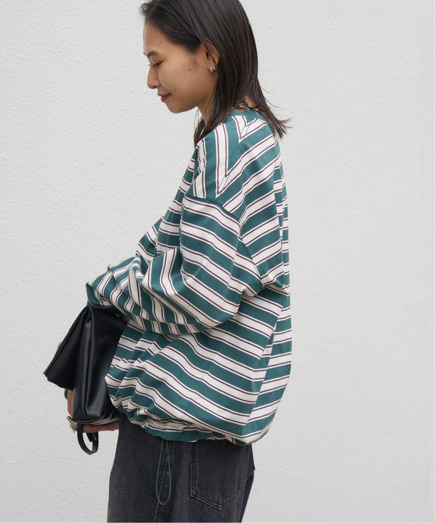 【ジャーナルスタンダード/JOURNAL STANDARD】の《追加 3》シャーリングロングスリーブTシャツ インテリア・キッズ・メンズ・レディースファッション・服の通販 founy(ファニー)  ファッション Fashion レディースファッション Fashion for Women トップス・カットソー Cut & Sew Tops シャツ・ブラウス・オフィスカジュアル Elegant Blouses & Button-Ups ロングTシャツ・Tシャツ Longline T-Shirts & Tees インナー Innerwear シャーリング Shirring, Ruched シンプル Simple, Minimal トレンド Trend, Trending Now ドローコード Drawcord, Drawstring Cord ロング Long, Long-Length グリーン C|ID: prp329100004749942 ipo3291000000034345783