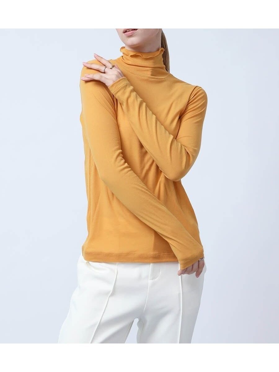 【ラシュッド/LASUD】のスーピマシアーテレコハイネックカットソー インテリア・キッズ・メンズ・レディースファッション・服の通販 founy(ファニー)  ファッション Fashion レディースファッション Fashion for Women トップス・カットソー Cut & Sew Tops カットソー・ベーシックTシャツ Cut-and-Sewn Tops / Stretch Tees & Basics オレンジ Orange スーピマ Supima, Premium Cotton テレコ Ribbed, Rib Stitch エレガント 上品 Elegant オレンジ|ID: prp329100004749959 ipo3291000000034359613